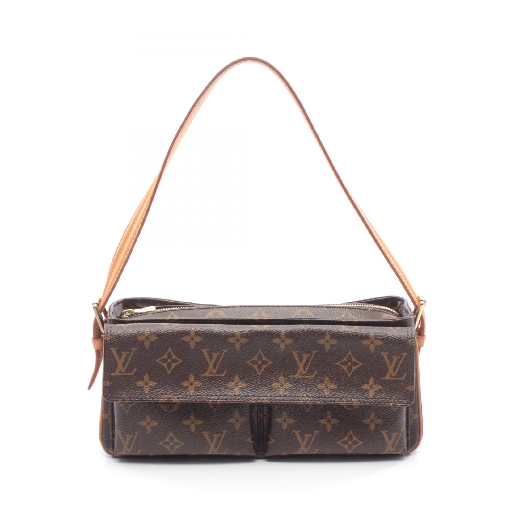 ルイ・ヴィトン LOUIS VUITTON ヴィバシテMM ショルダーバッグ バッグ PVCコーティングキャンバス レザー モノグラム レディース ブラウン系 M51164 【中古】