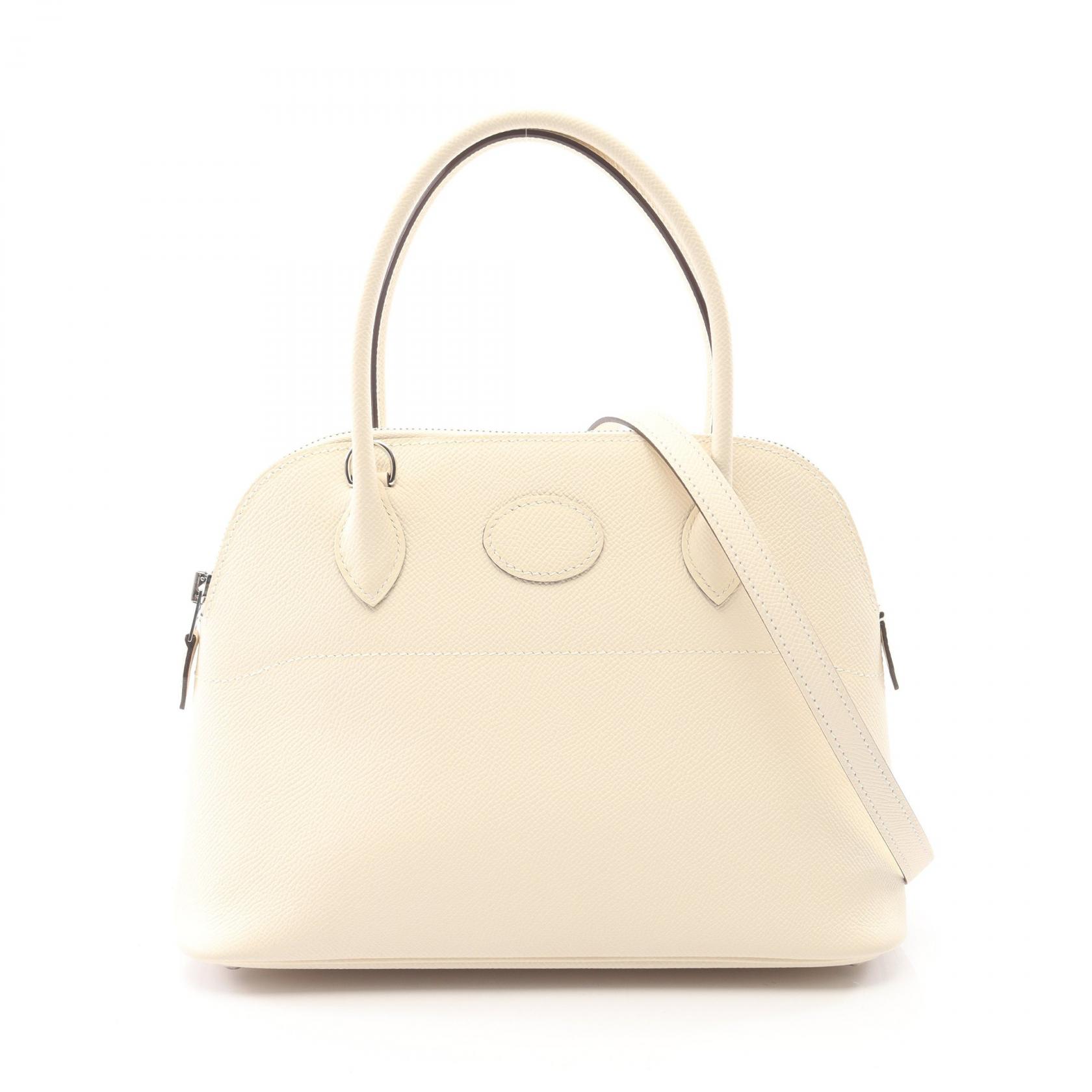 ≪5％OFFクーポン対象＆まとめ買い10%OFF≫エルメス HERMES ボリード27 ハンドバッグ バッグ レザー ヴォーエプソン レディース アイボリー系 【中古】