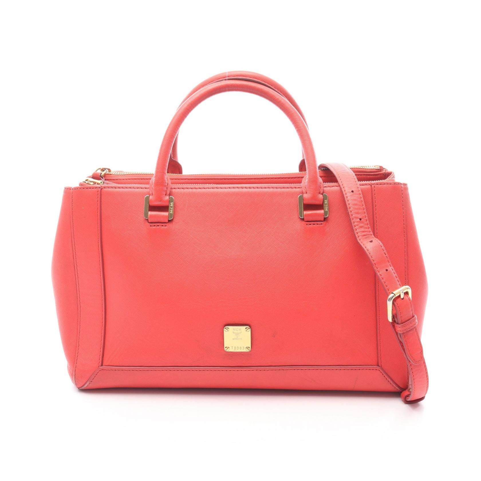 【ポイント5倍｜4/18 0:00～4/20 23:59】エム・シー・エム MCM トートバッグ バッグ レザー レディース レッド系 【中古】 23,625円