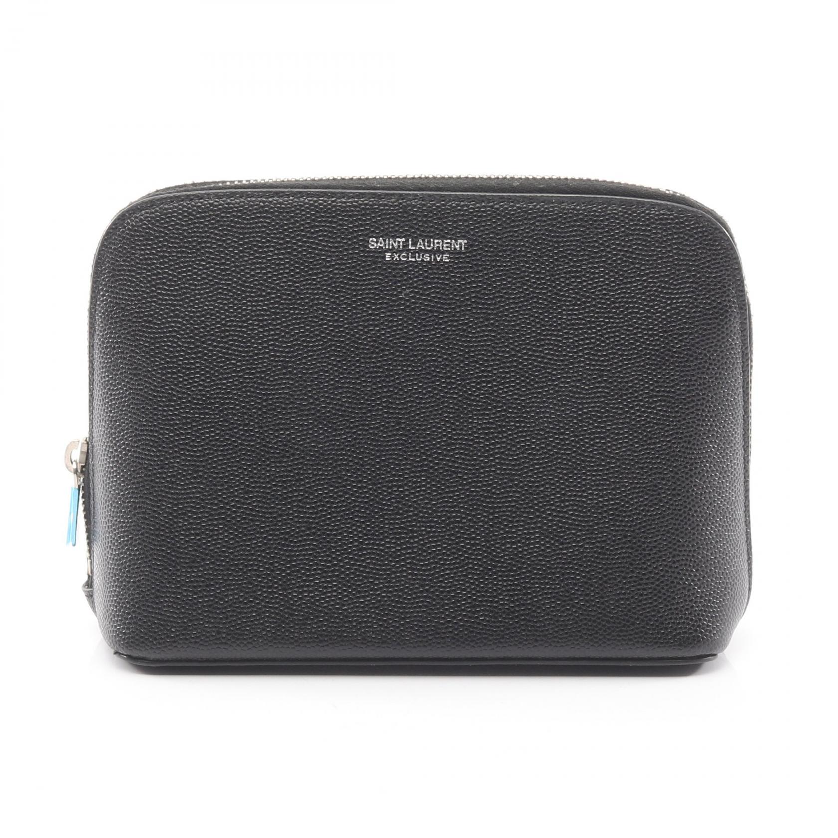 【2千円OFFクーポン対象】サンローランパリ SAINT LAURENT PARIS ポーチ バッグ レザー レディース ブラック系 565962 【中古】 40,950円