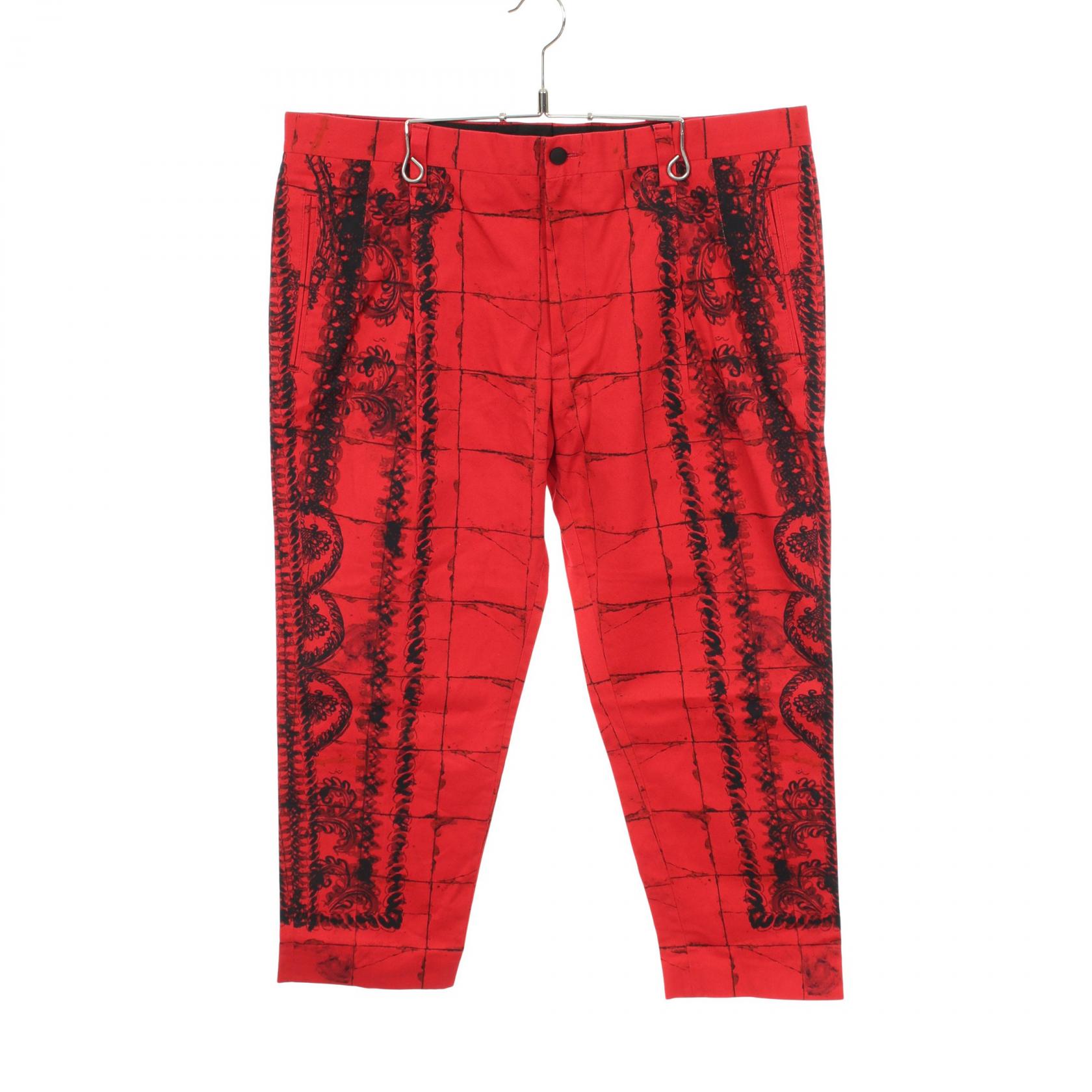 【ポイント5倍｜4/18 0:00～4/20 23:59】ドルチェアンドガッバーナ DOLCE & GABBANA パンツ 衣料品 ボトムス コットン メンズ レッド系 / ブラック系 G6BYAT 【中古】