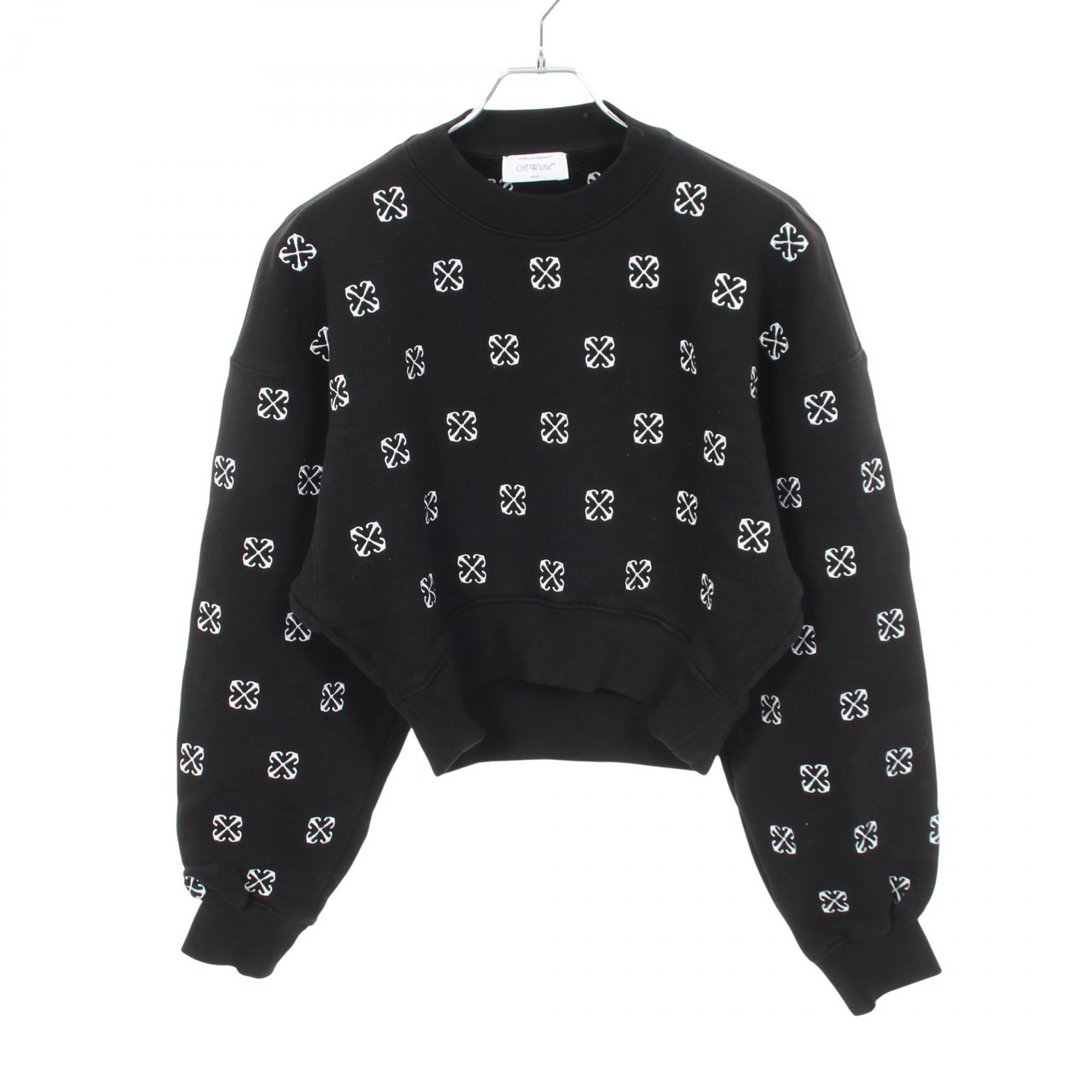 オフホワイト OFF-WHITE スウェット 衣料品 トップス コットン レディース ブラック系 OWBA079F24FLE002 【中古】