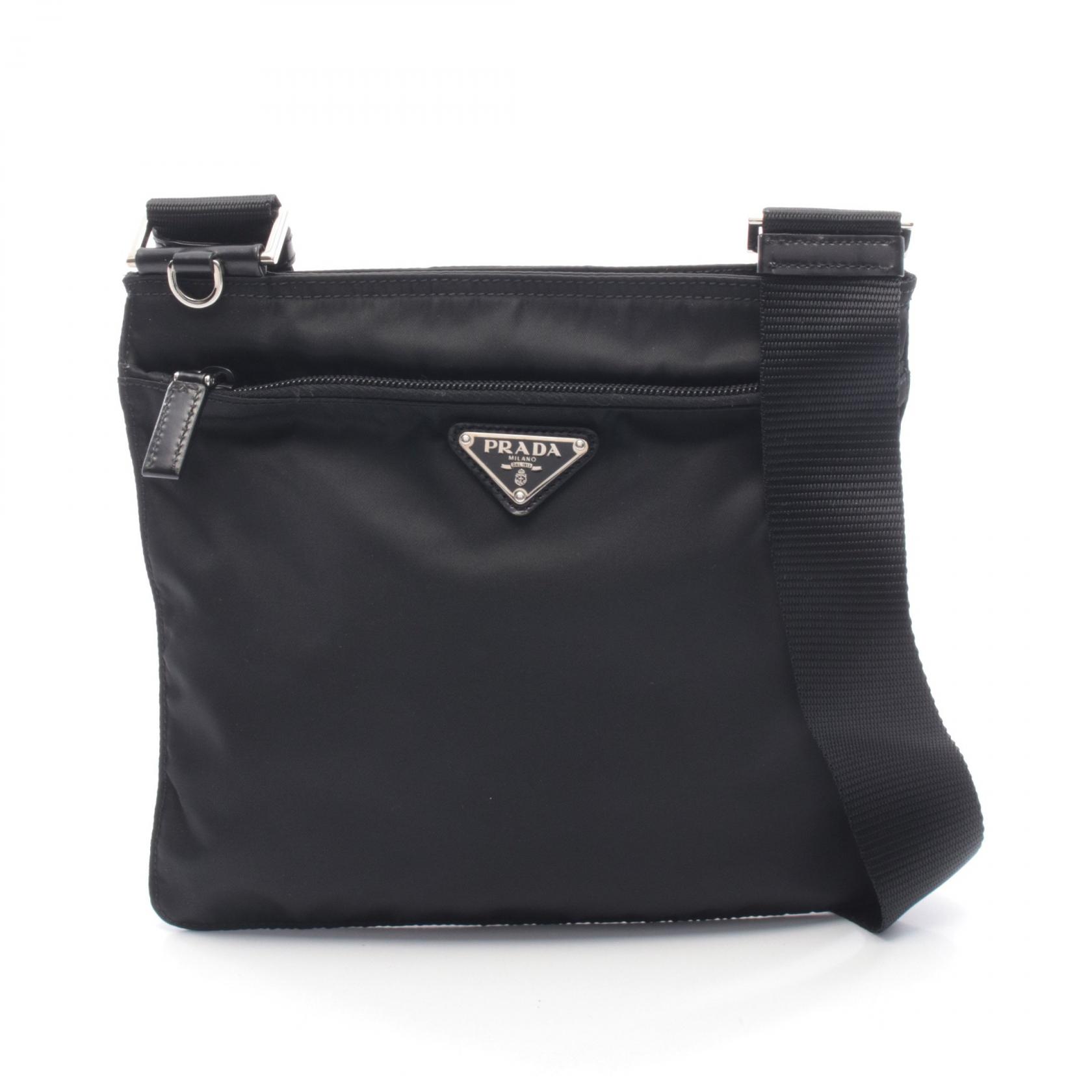 プラダ PRADA VELA ショルダーバッグ バッグ ナイロン レザー レディース ブラック系 【中古】