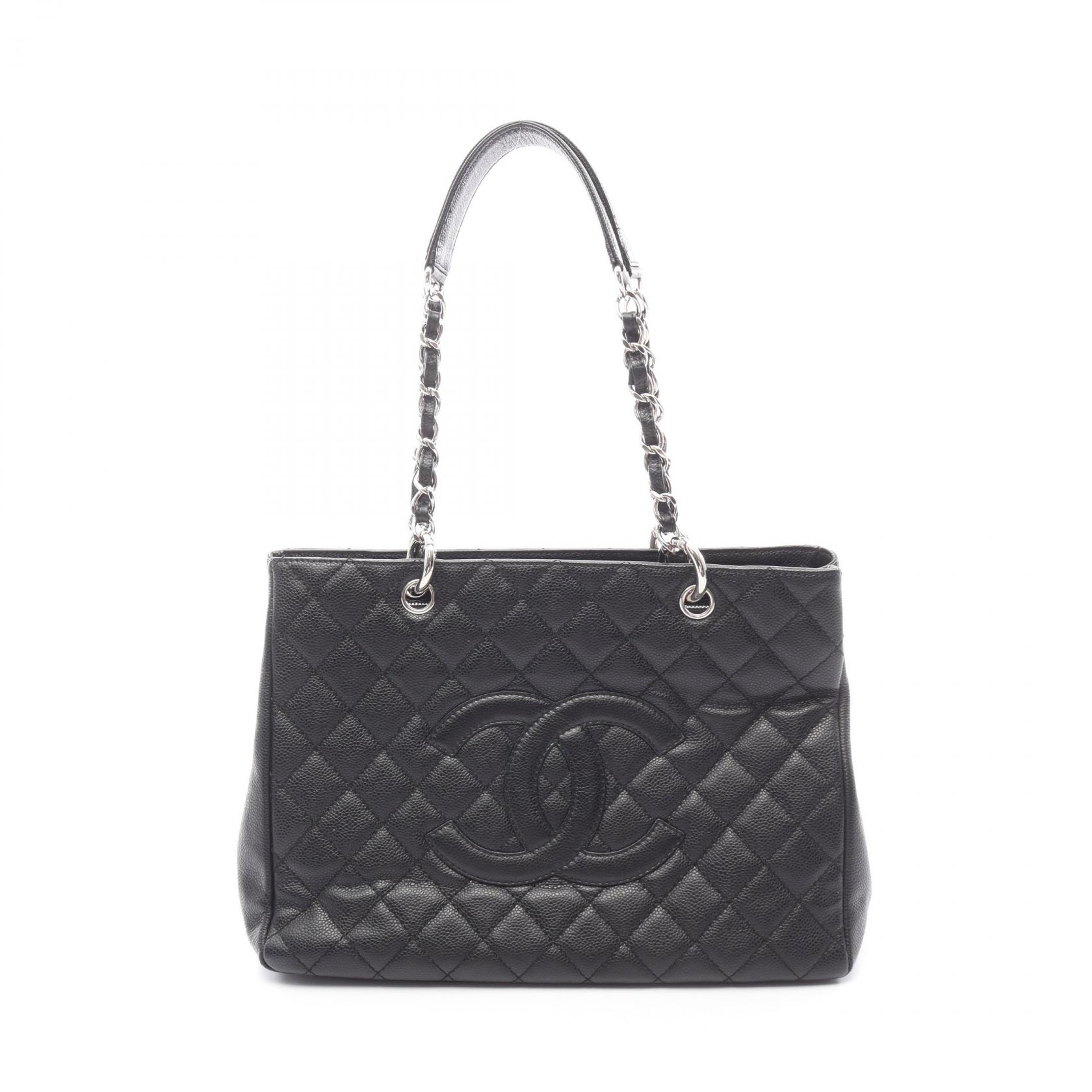 【3万円OFFクーポン対象】シャネル CHANEL マトラッセ グランドショッピング GST トートバッグ バッグ レザー カーフ（牛革） レディース ブラック系 【中古】