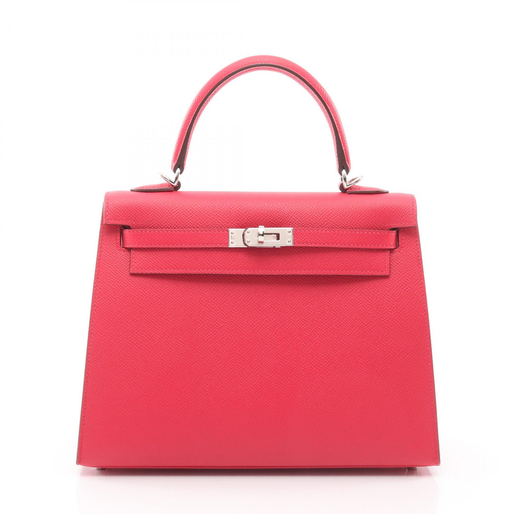 ≪5％OFFクーポン対象＆まとめ買い10%OFF≫エルメス HERMES ケリー25 ハンドバッグ バッグ レザー ヴォーエプソン ヴォーエプソン レディース ピンク系 【中古】