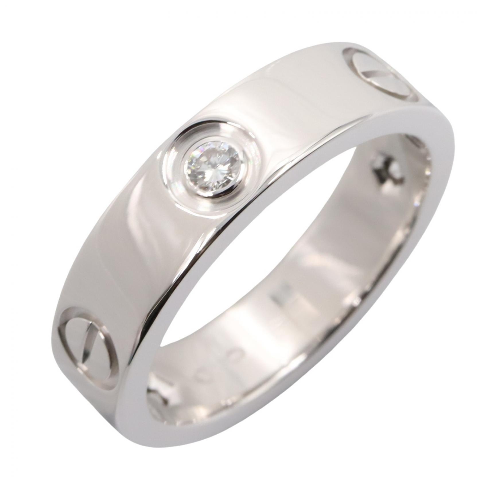 【ポイント5倍｜4/18 0:00～4/20 23:59】カルティエ CARTIER ラブリング 3PD リング・指輪 ジュエリー K18WG（ホワイトゴールド） ダイヤモンド レディース シルバー系 / クリア系 【中古】