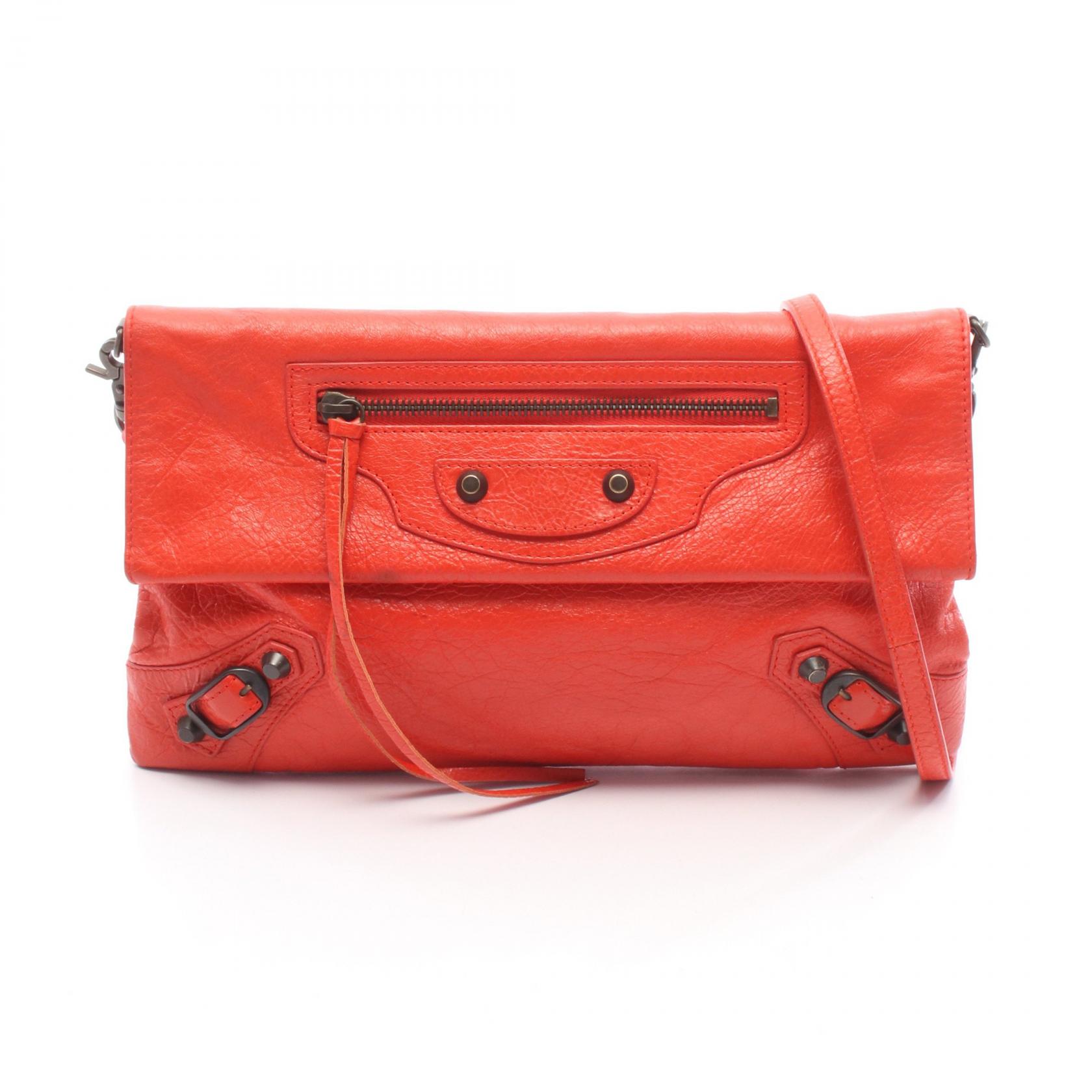 バレンシアガ BALENCIAGA クラシック エンベロープ ショルダーバッグ バッグ レザー レディース レッド系 319376 【中古】 57,000円