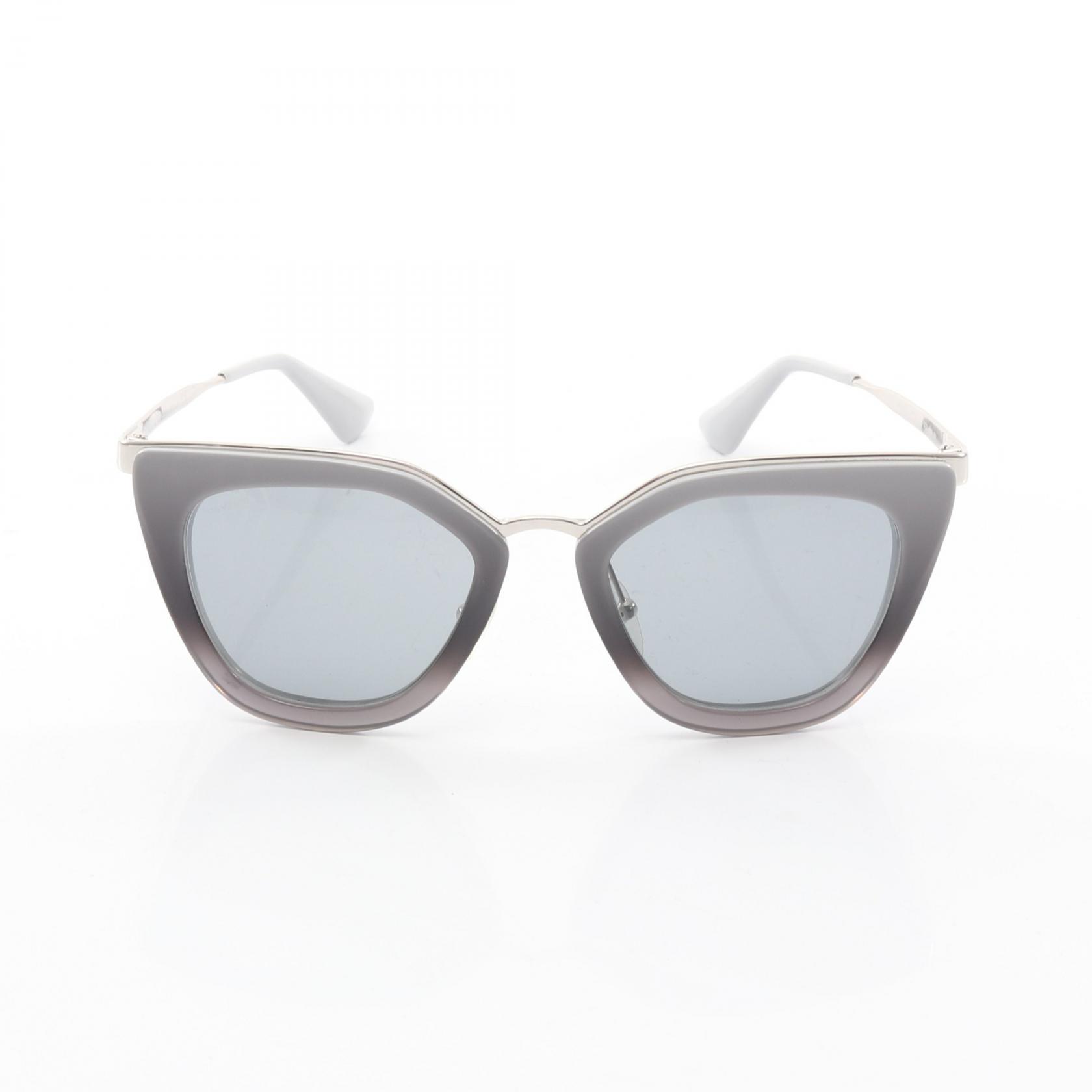 プラダ PRADA キャットアイ サングラス 衣料品 プラスチック / メタル レディース グレー系 / ブラック系 【中古】