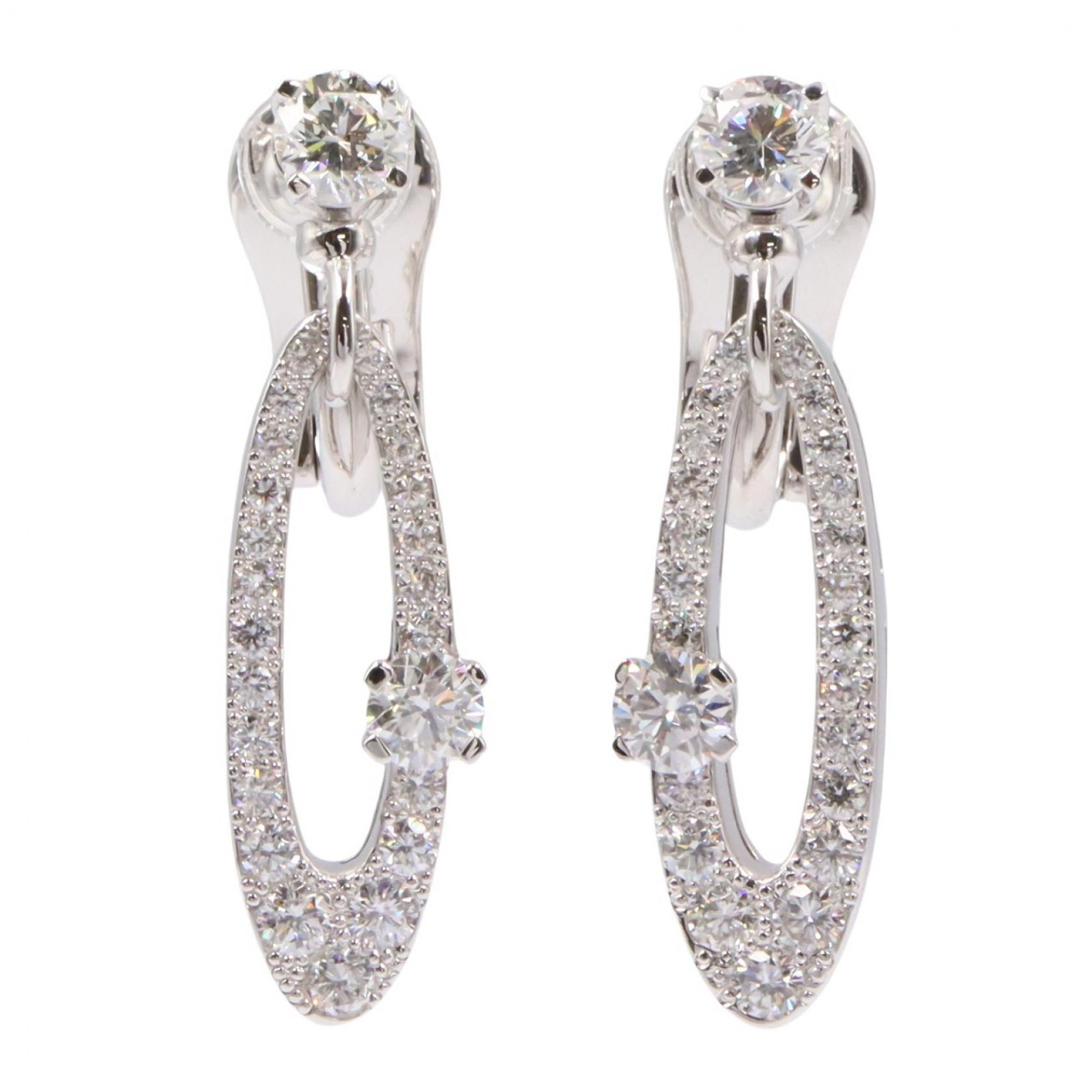 ≪5%OFFクーポン対象&まとめ買い10%OFF≫ブルガリ BVLGARI エリシア ダイヤ ピアス ピアス ジュエリー K18WG(ホワイトゴールド) ダイヤモンド レディース シルバー系 / クリア系 【中古】