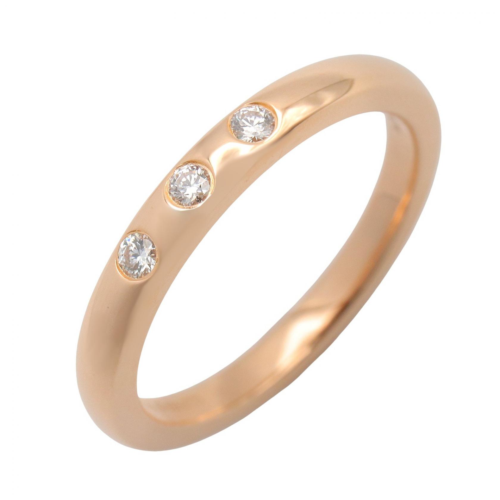 ≪5%OFFクーポン&まとめ買い10% ~7/26 9:59〆≫ティファニー TIFFANY&CO エルサペレッティ スタッキングバンド 3Pダイヤ リング リング・指輪 ジュエリー K18PG(ピンクゴールド) ダイヤモンド レディース クリア系 / ゴールド系 【中古】|BRANDOFF TOKYO