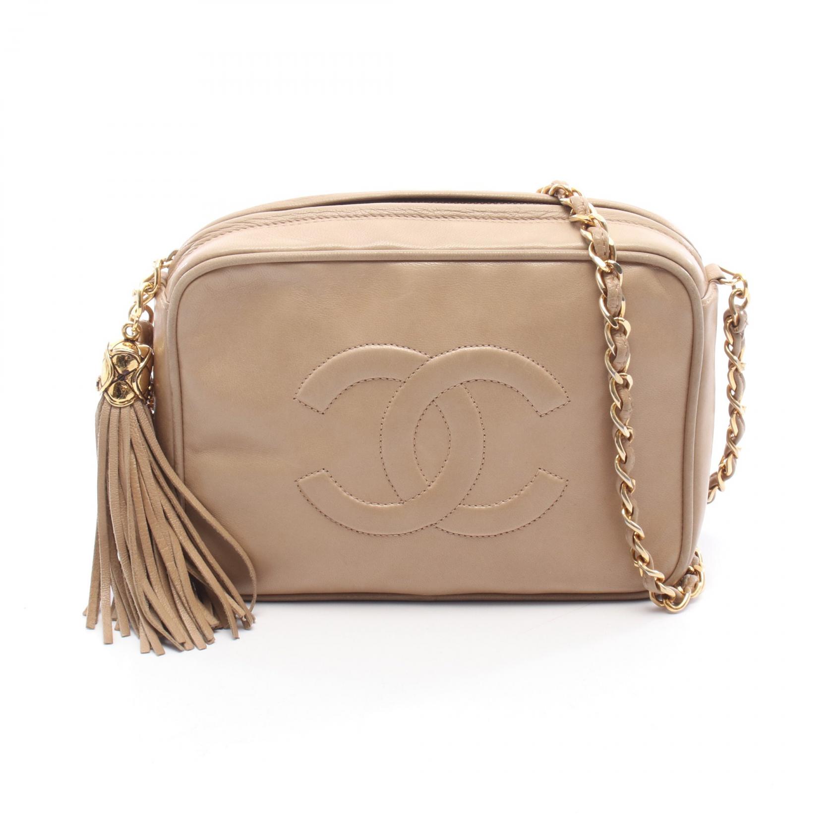【ポイント5倍｜4/18 0:00～4/20 23:59】シャネル CHANEL ショルダーバッグ バッグ ラムスキン（羊革） レディース ベージュ系 【中古】