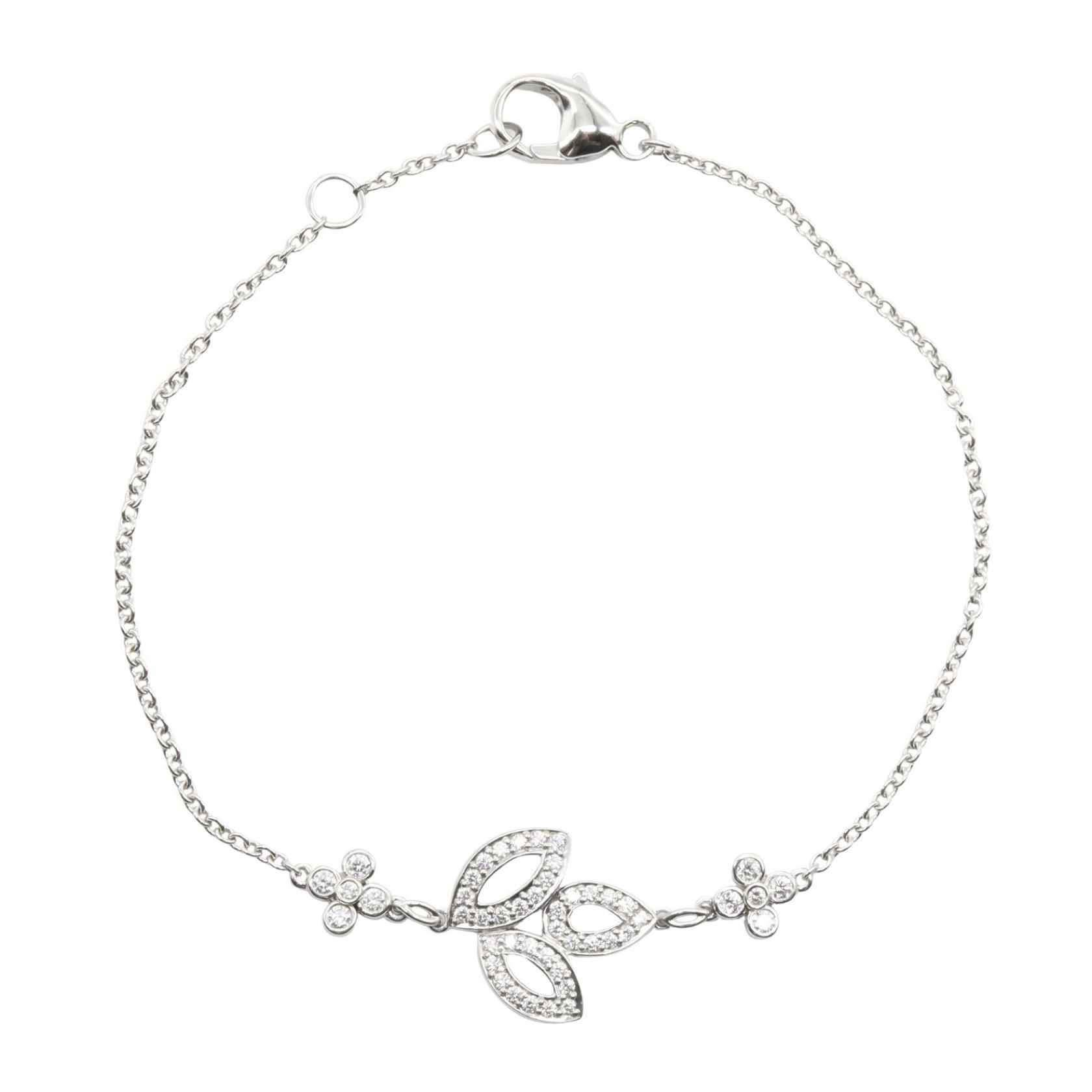【ポイント5倍｜4/18 0:00～4/20 23:59】ハリーウィンストン HARRY WINSTON リリークラスター ミニ ブレスレット ブレスレット アクセサリー Pt950プラチナ ダイヤモンド レディース シルバー系 / クリア系 BRDPSM1MLC 【中古】