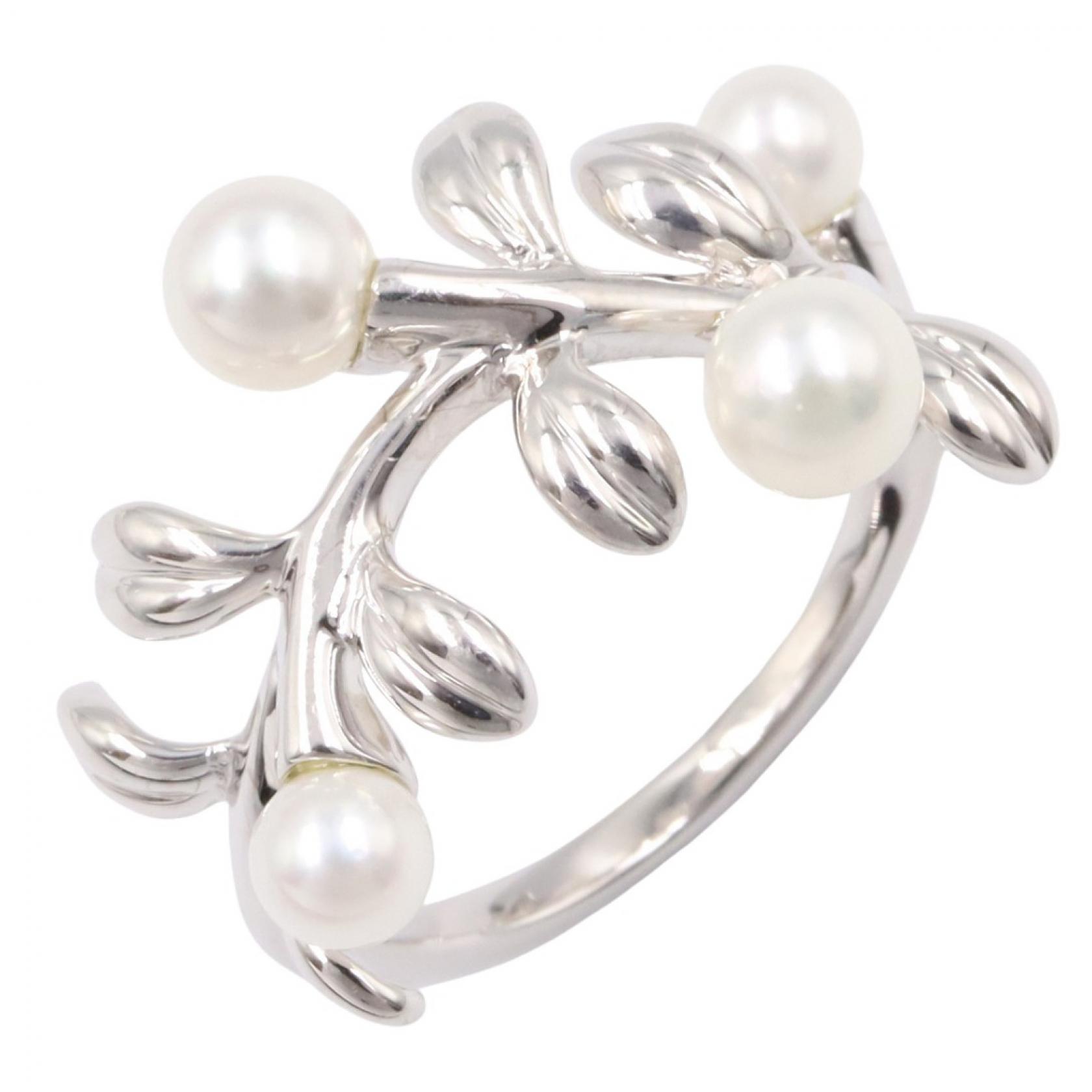 ≪5%OFFクーポン＆まとめ買い10% ～7/26 9:59〆≫ミキモト MIKIMOTO パール リング リング・指輪 ジュエリー K18WG（ホワイトゴールド） パール レディース シルバー系 / ホワイト系 【中古】｜BRANDOFF TOKYO