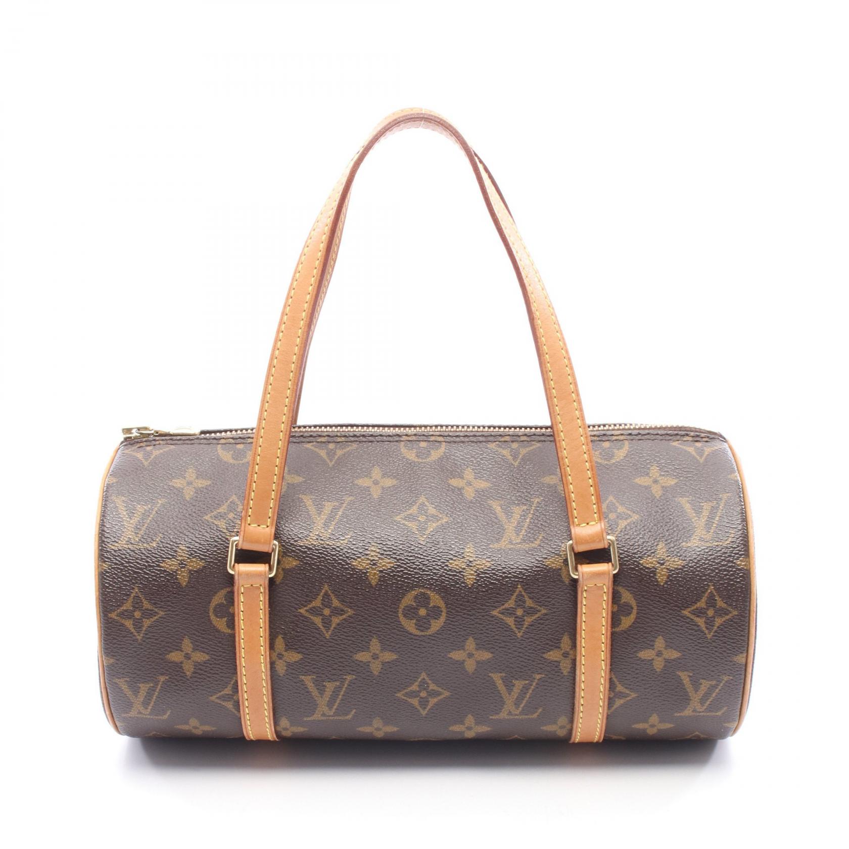 ≪5％OFFクーポン対象＆まとめ買い10%OFF≫ルイ・ヴィトン LOUIS VUITTON パピヨン26 ハンドバッグ バッグ PVCコーティングキャンバス レザー モノグラム レディース ブラウン系 M51386 【中古】