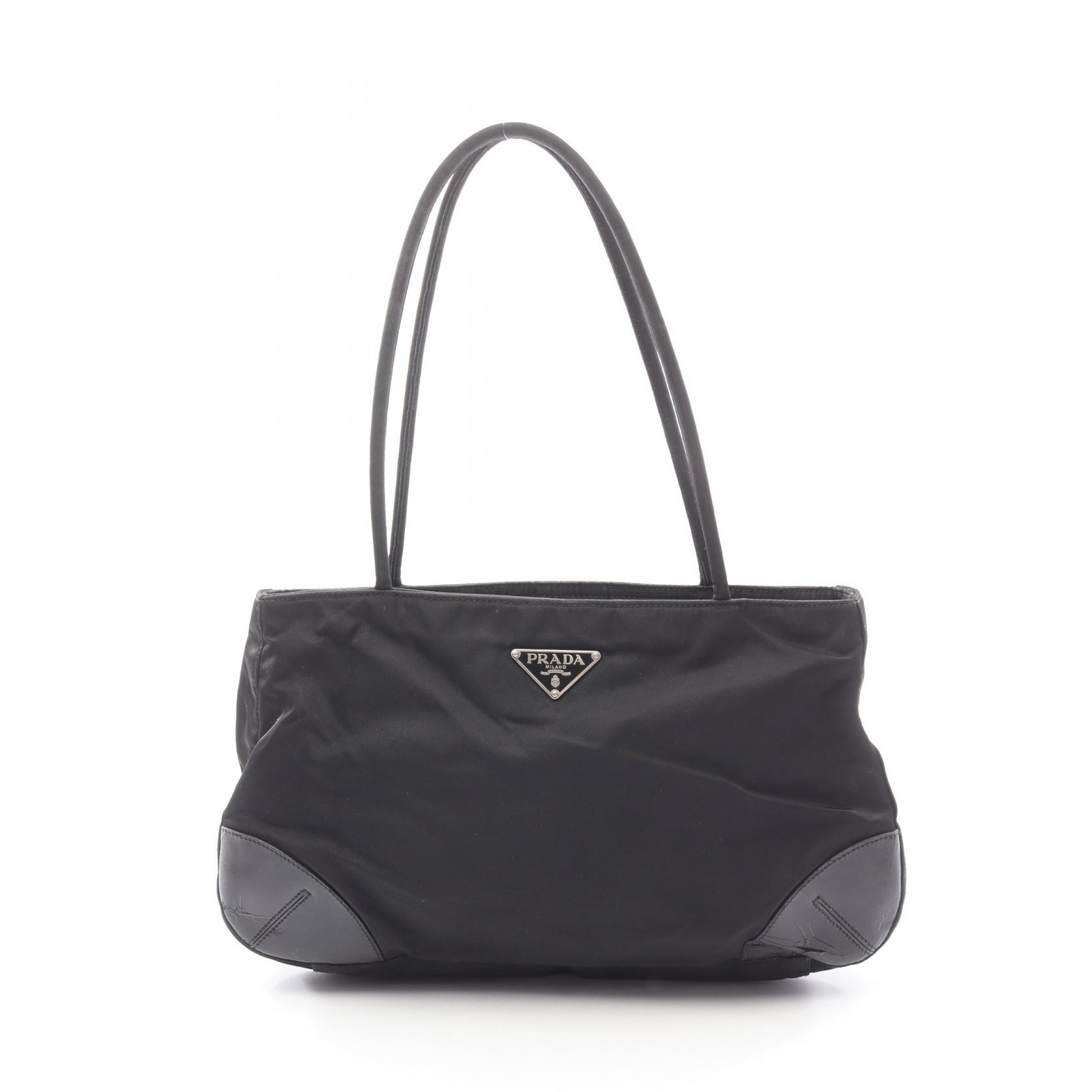 ≪5％OFFクーポン対象＆まとめ買い10%OFF≫プラダ PRADA TESSUTO EASY ショルダーバッグ バッグ ナイロン レザー レディース ブラック系 BR1549 【中古】