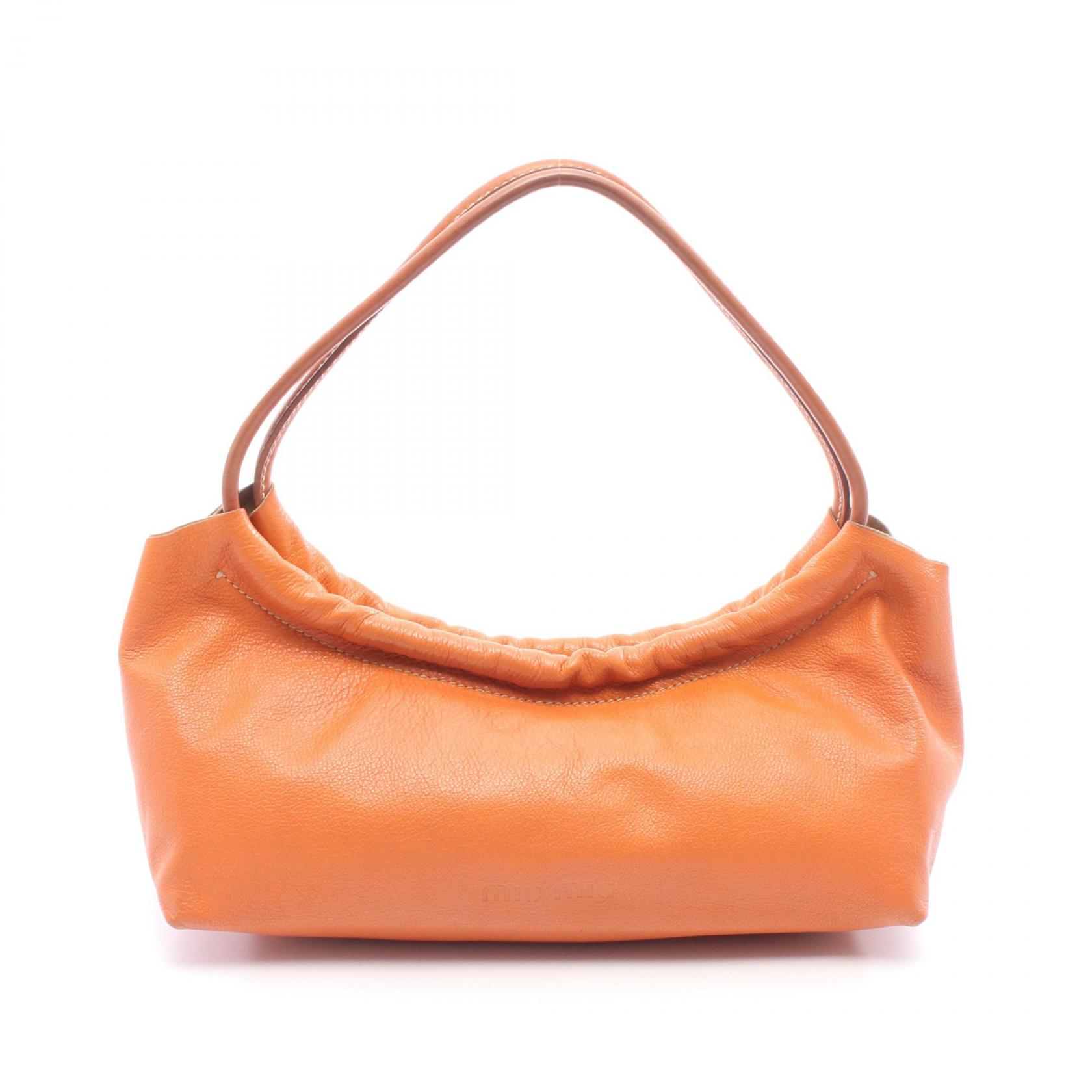 ≪5％OFFクーポン対象＆まとめ買い10%OFF≫ミュウ ミュウ Miu Miu ショルダーバッグ バッグ レザー レディース ブラウン系 【中古】