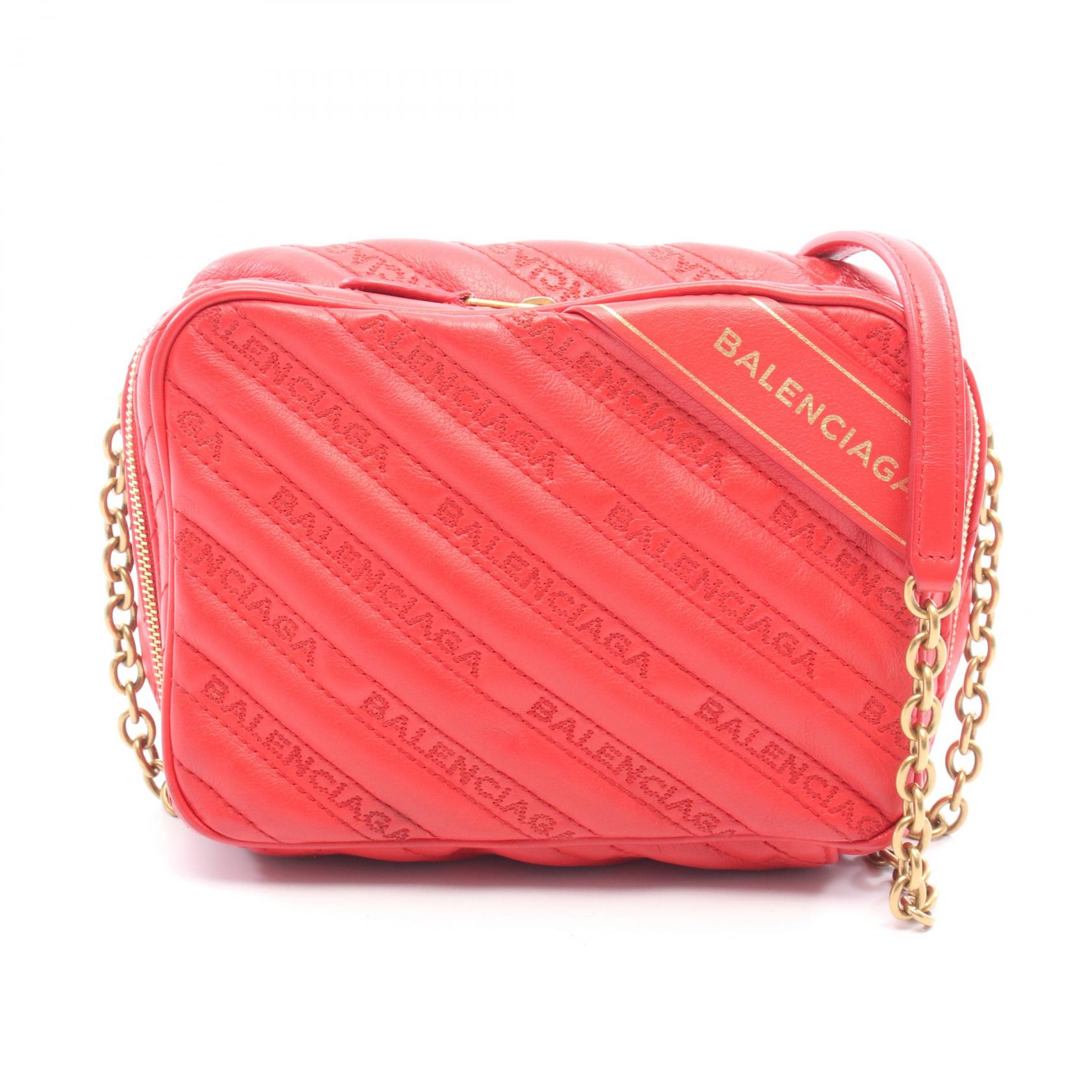 ≪5%OFFクーポン＆まとめ買い10% ～7/26 9:59〆≫バレンシアガ BALENCIAGA ブランケットリポーターXS ショルダーバッグ バッグ レザー レディース レッド系 【中古】｜BRANDOFF TOKYO