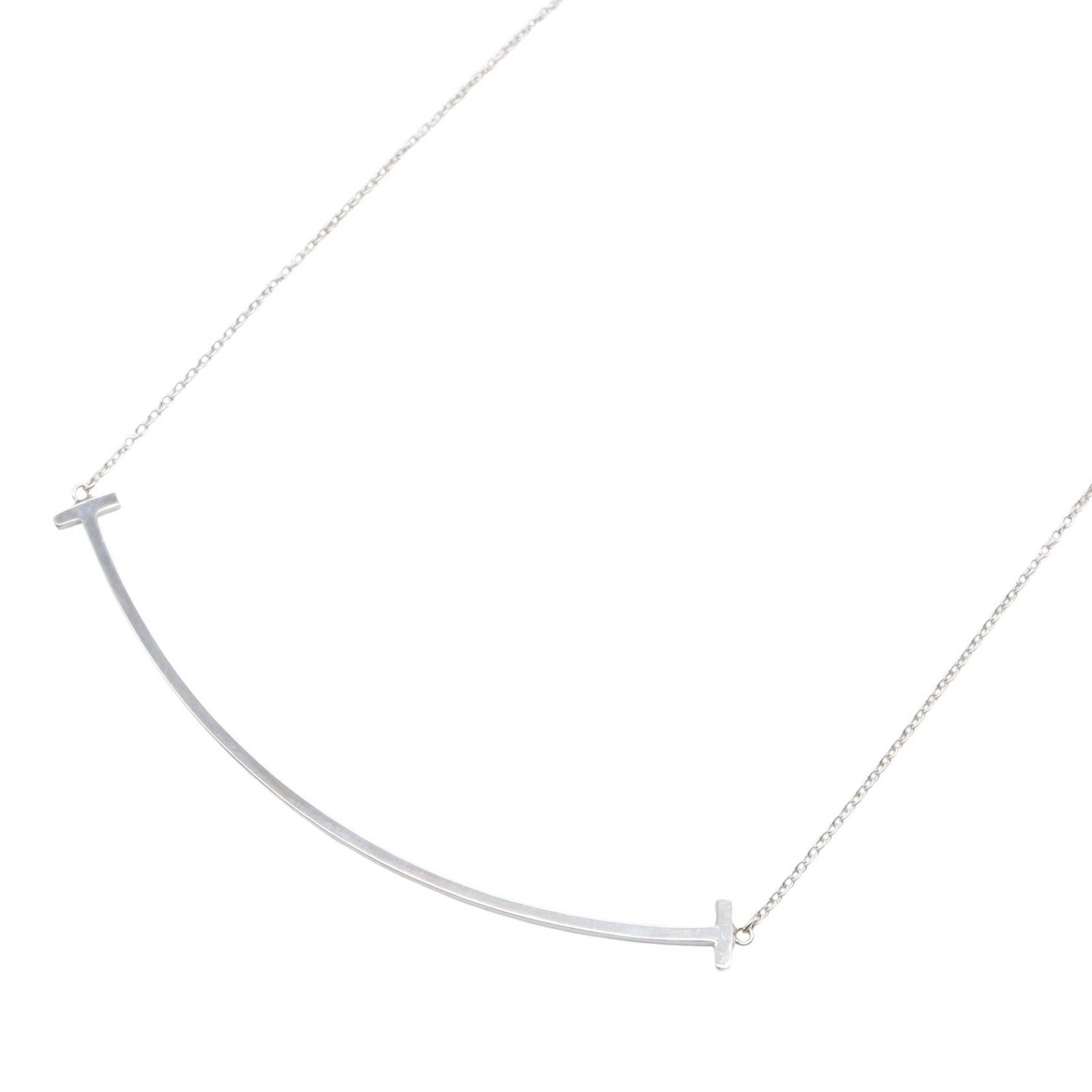 ティファニー TIFFANY＆CO Tスマイル ラージ ネックレス ネックレス ジュエリー K18WG（ホワイトゴールド） レディース シルバー系 【中古】