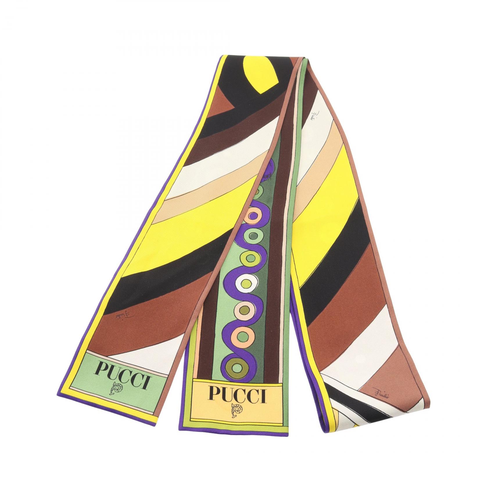 ≪5％OFFクーポン対象＆まとめ買い10%OFF≫エミリオプッチ Emilio Pucci スカーフ 衣料品 シルク レディース ブラウン系 / マルチカラー 【中古】