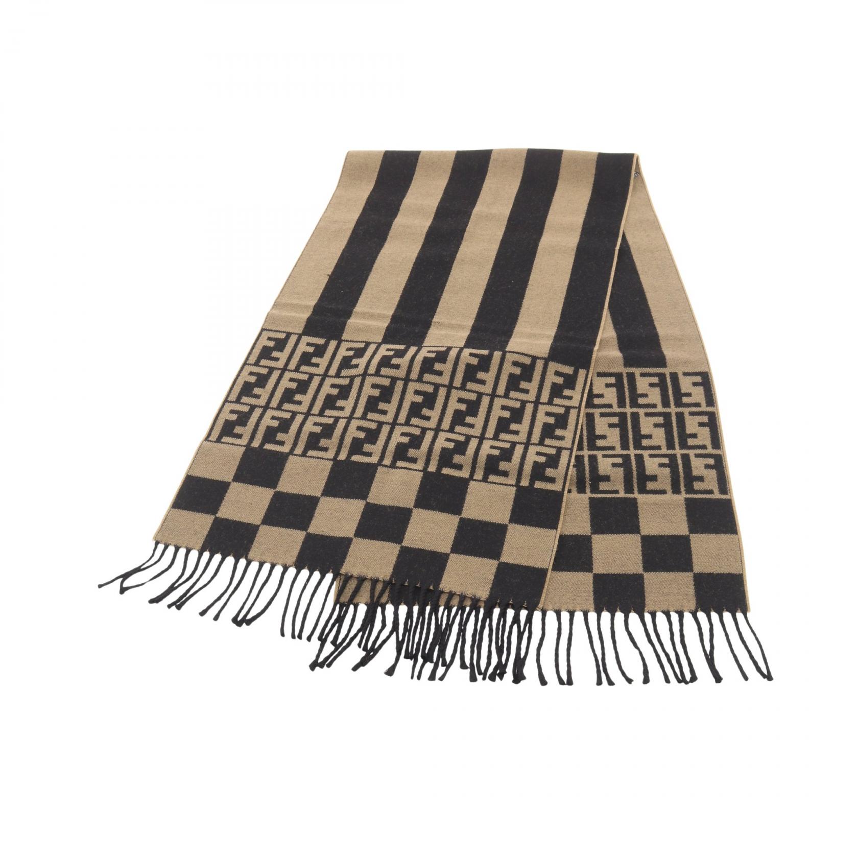 フェンディ FENDI FF柄 マフラー 衣料品 ウール メンズ グレー系 / ブラック系 【中古】 9,072円