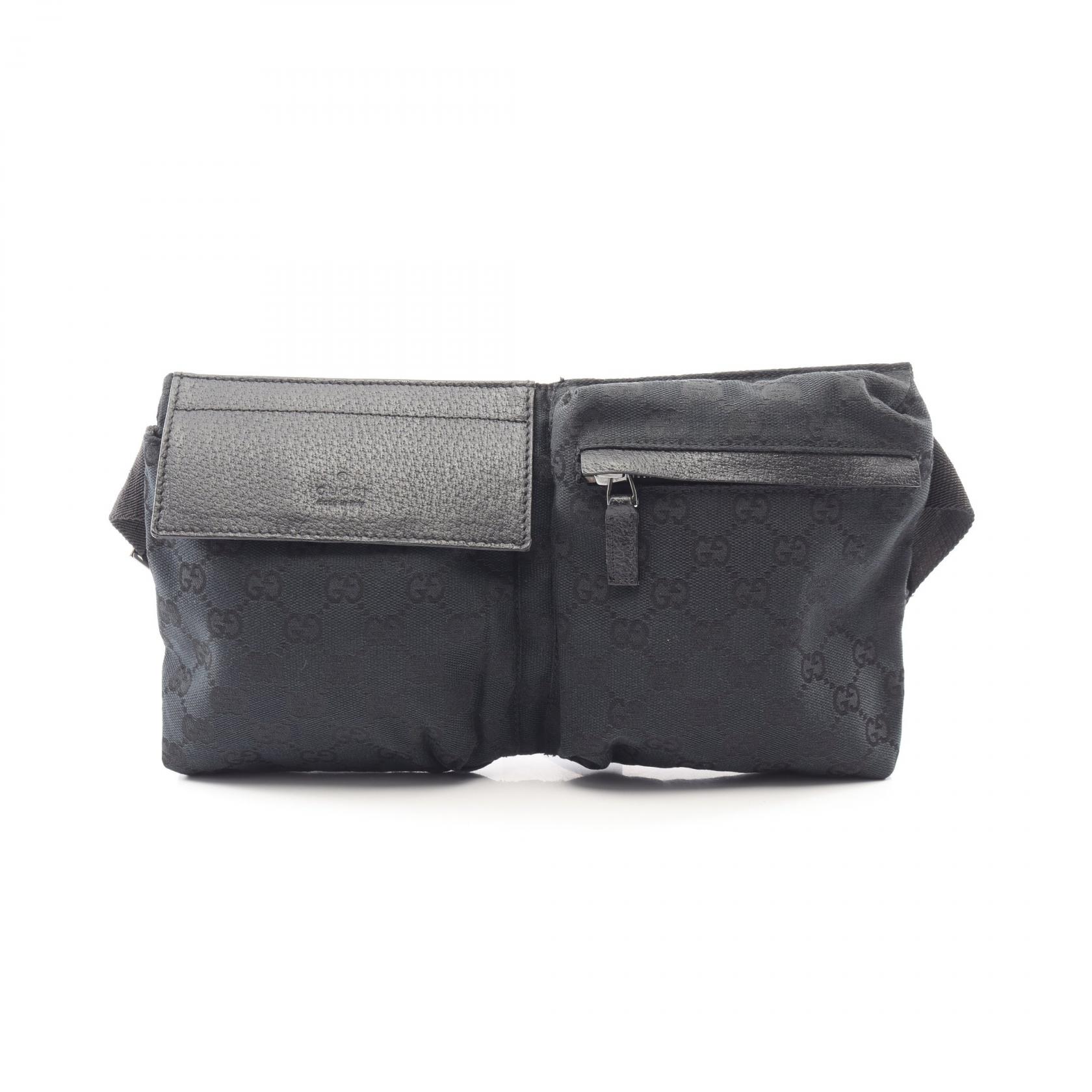 ≪5%OFFクーポン&まとめ買い10% ~7/26 9:59〆≫グッチ GUCCI GGキャンバス ウエストバッグ ボディバッグ バッグ キャンバス レザー メンズ レディース ブラック系 28566 【中古】|BRANDOFF TOKYO