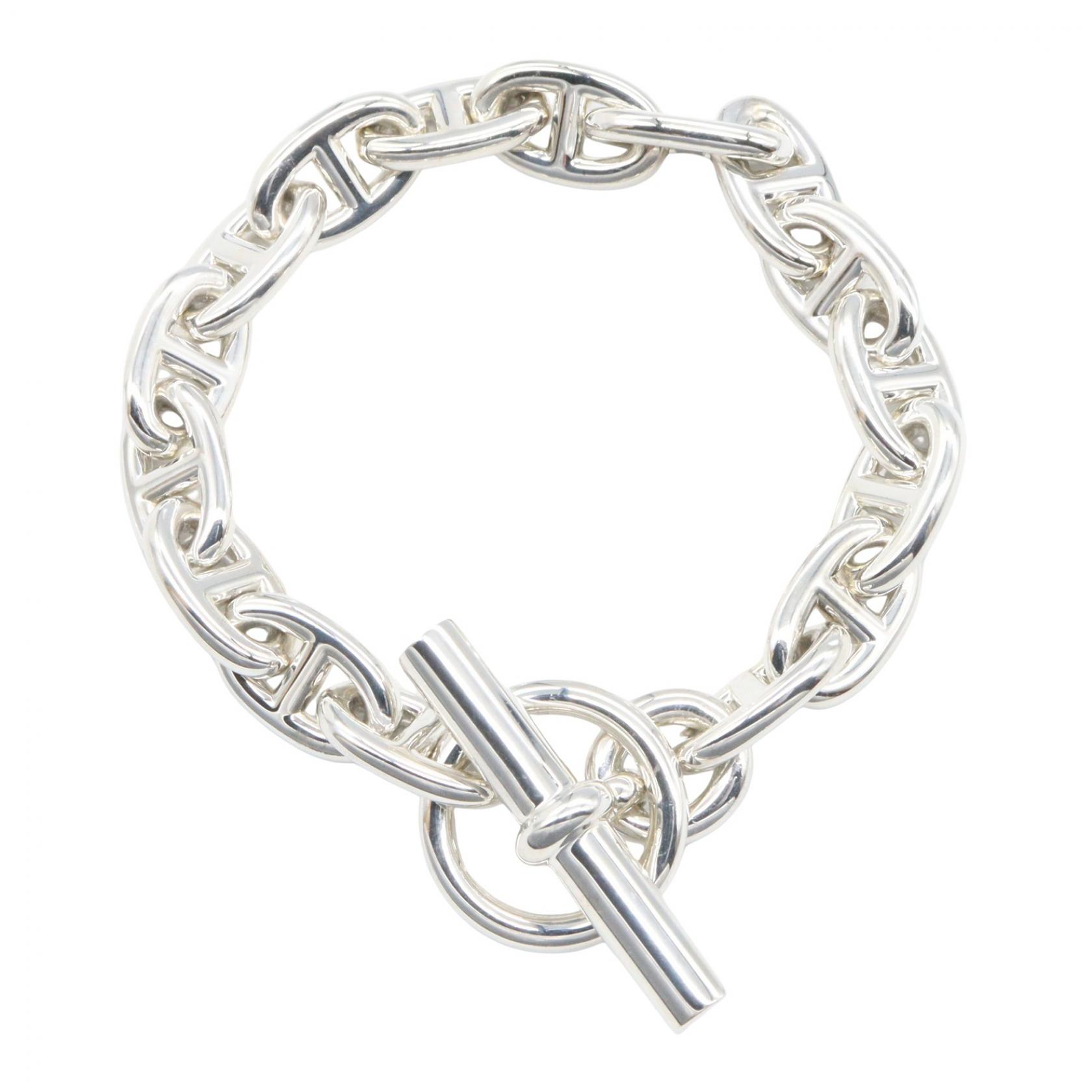 ≪5％OFFクーポン対象＆まとめ買い10%OFF≫エルメス HERMES シェーヌダンクル MM 16コマ ブレスレット ブレスレット アクセサリー シルバー925 レディース シルバー系 【中古】