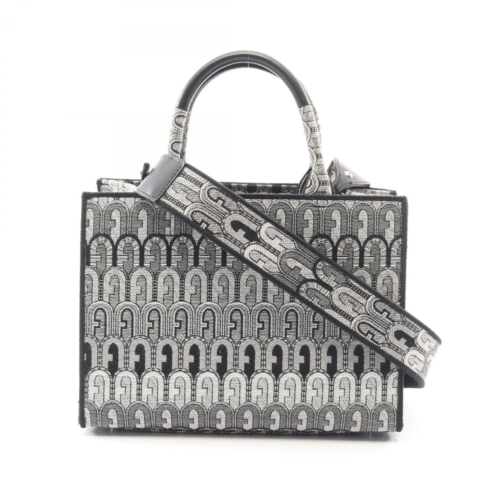 フルラ Furla オポチュニティ スモール 2WAY ハンドバッグ バッグ キャンバス レザー レディース グレー系 / ブラック系 WB00299 AX0777 B4K00 【中古】