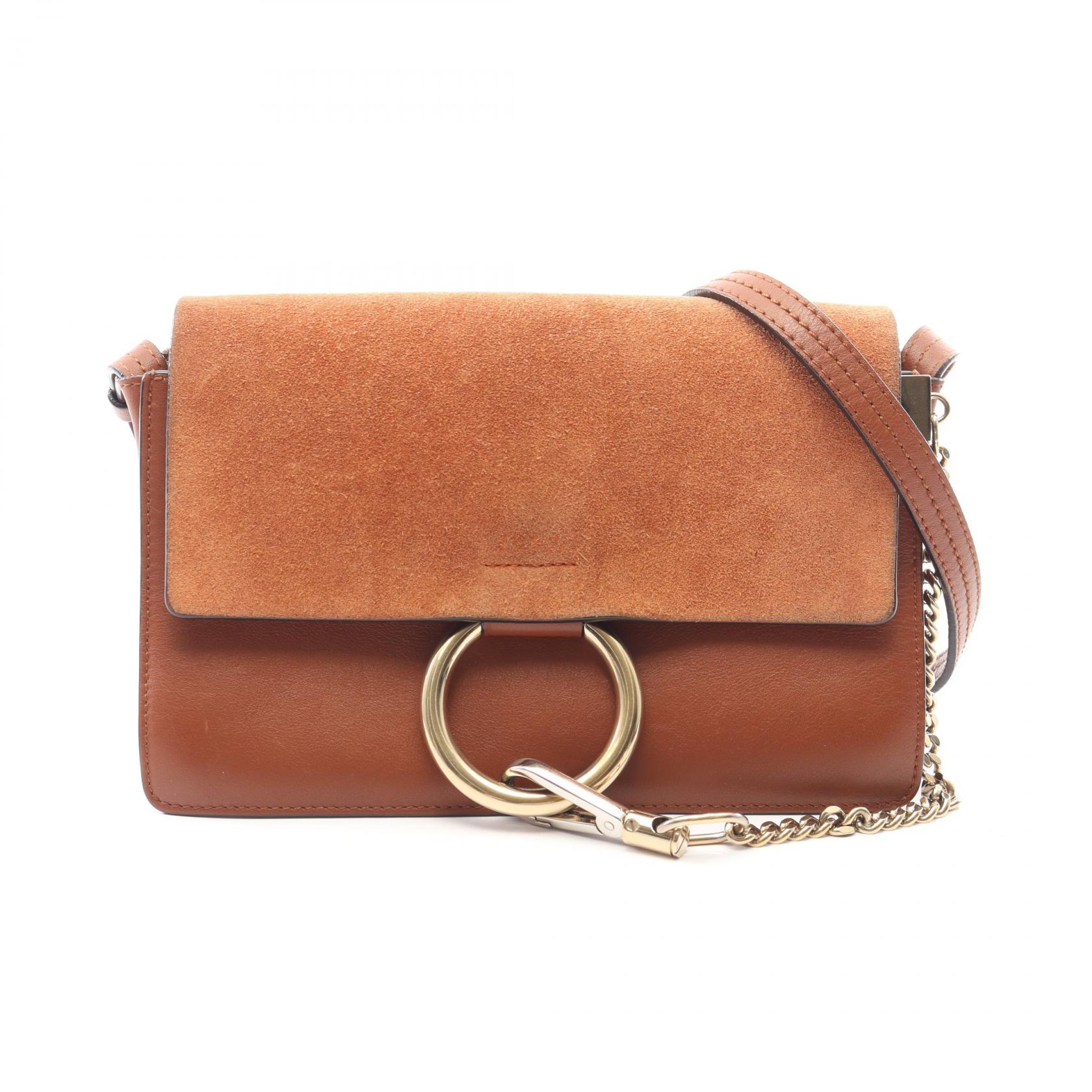 ≪5％OFFクーポン対象＆まとめ買い10%OFF≫クロエ Chloe FAYE フェイ ショルダーバッグ バッグ レザー スウェード レディース ブラウン系 【中古】