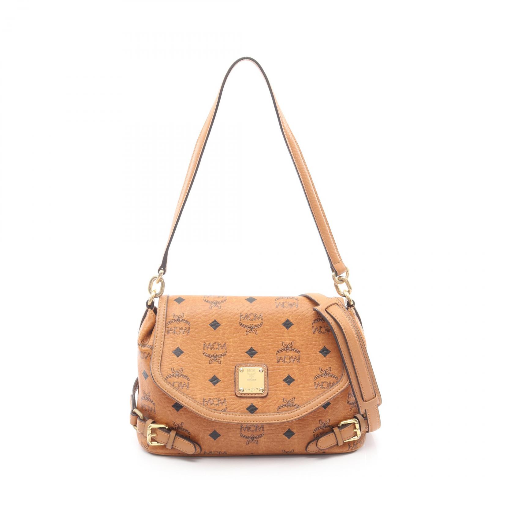 ≪5％OFFクーポン対象＆まとめ買い10%OFF≫エム・シー・エム MCM ヴィセトス 2WAY ショルダーバッグ バッグ PVCコーティングキャンバス レザー レディース ブラウン系 MWR2AVI14CO001 【中古】