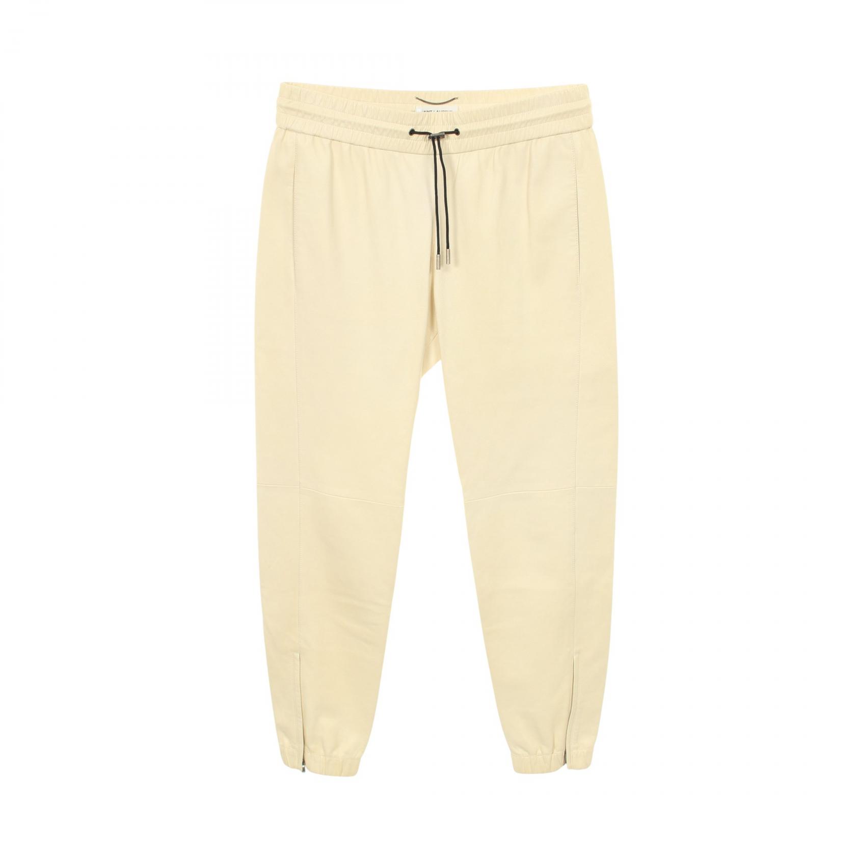≪5%OFFクーポン&まとめ買い10% ~7/26 9:59〆≫サンローランパリ SAINT LAURENT PARIS パンツ 衣料品 ボトムス ラムレザー メンズ アイボリー系 664566 【中古】|BRANDOFF TOKYO
