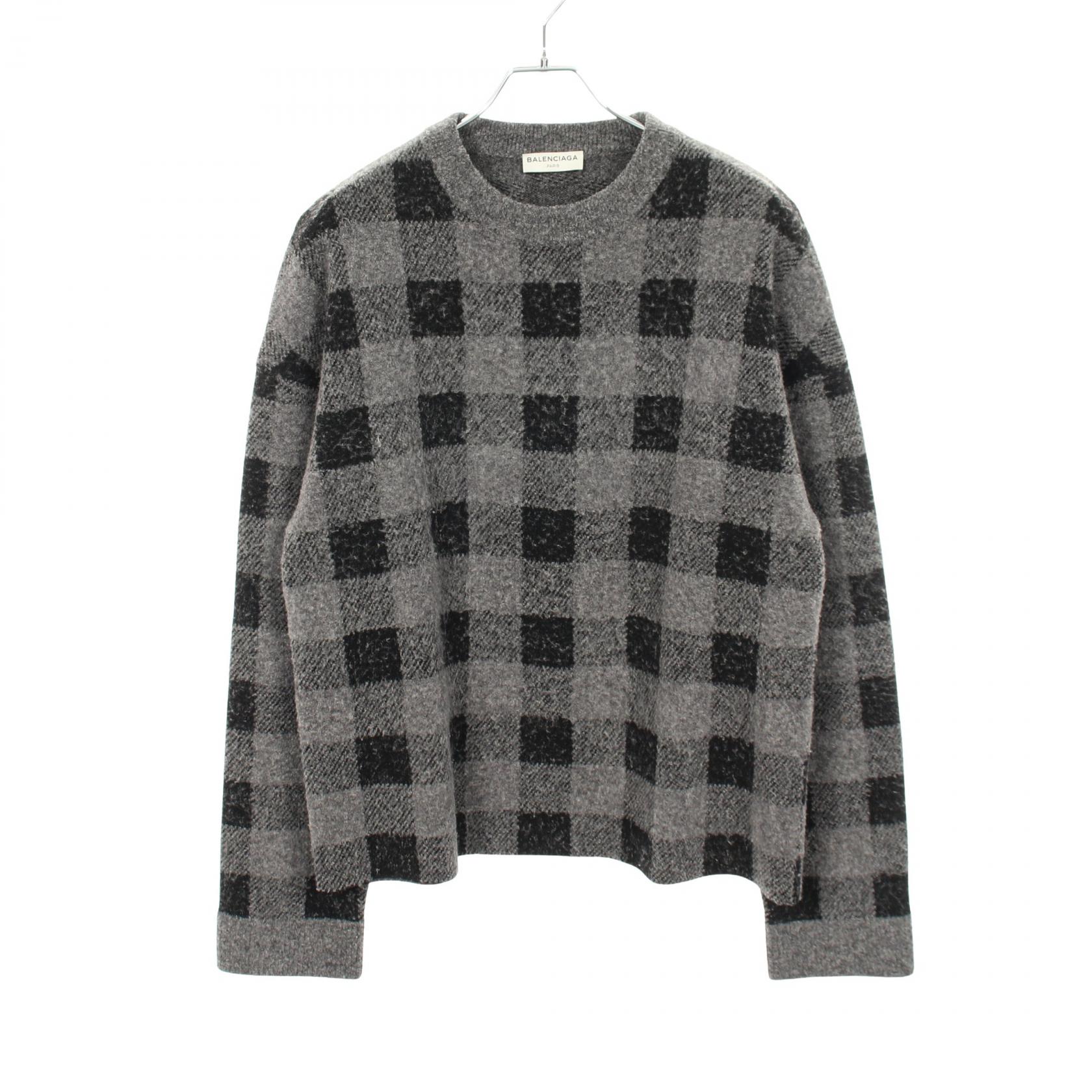 バレンシアガ BALENCIAGA ニット 衣料品 トップス ウール ナイロン メンズ レディース ブラック系 / グレー系 439301 【中古】