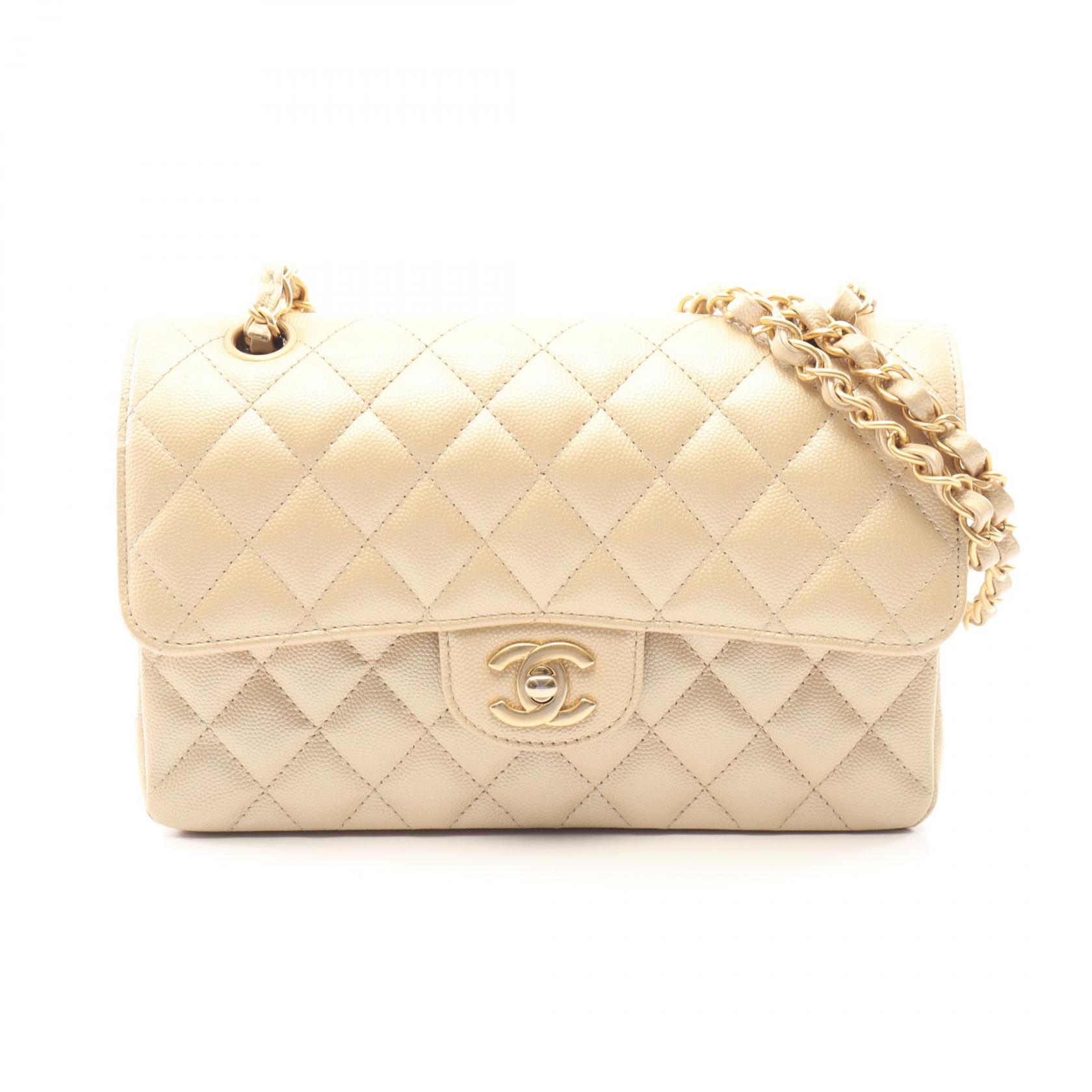【ポイント5倍｜4/18 0:00～4/20 23:59】シャネル CHANEL マトラッセ Wフラップ ショルダーバッグ バッグ キャビアスキン(グレインドカーフ) レディース ゴールド系 【中古】