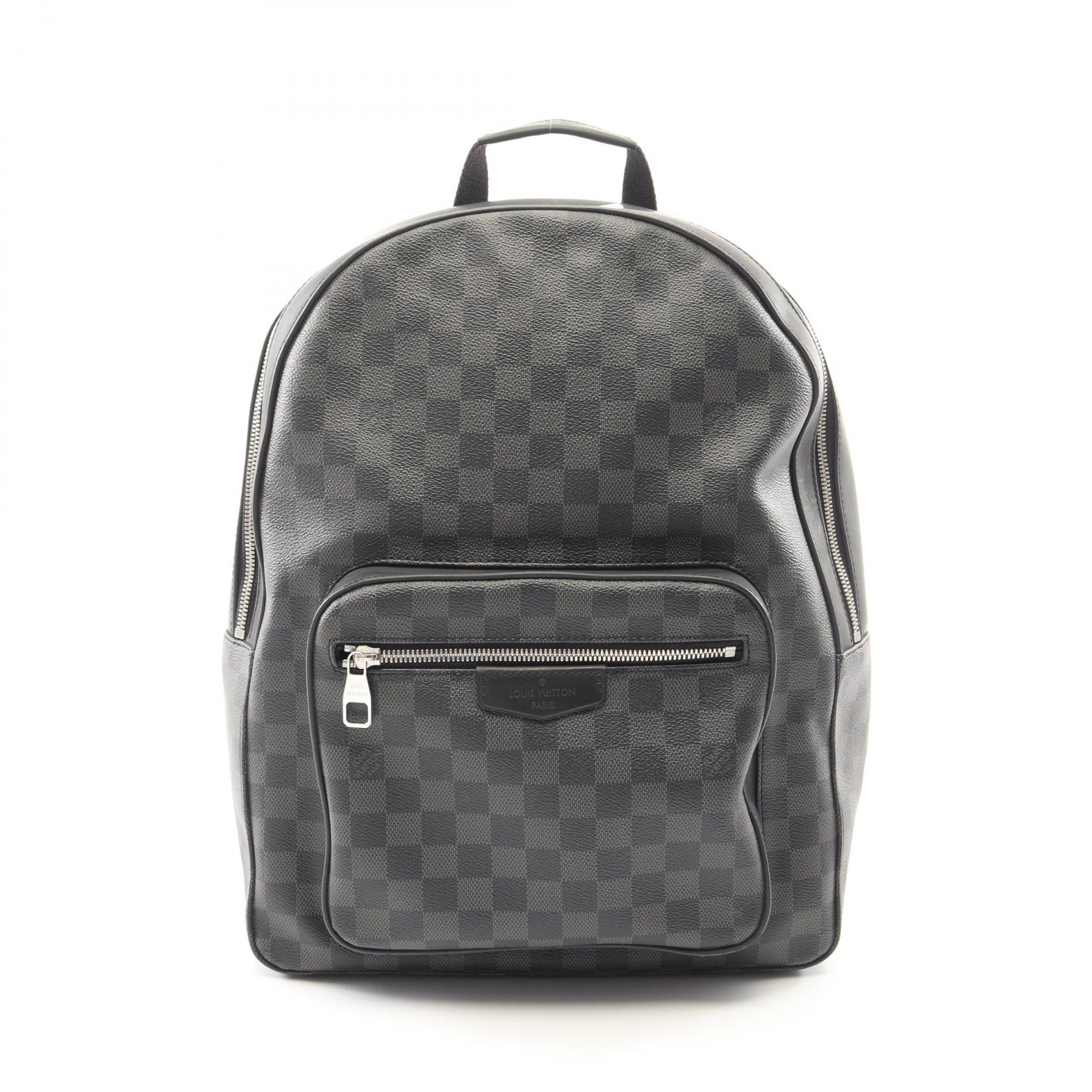 ≪5％OFFクーポン対象＆まとめ買い10%OFF≫ルイ・ヴィトン LOUIS VUITTON ジョッシュ リュックサック バックパック バッグ PVCコーティングキャンバス レザー ダミエ・グラフィット メンズ ブラック系 N41473 【中古】