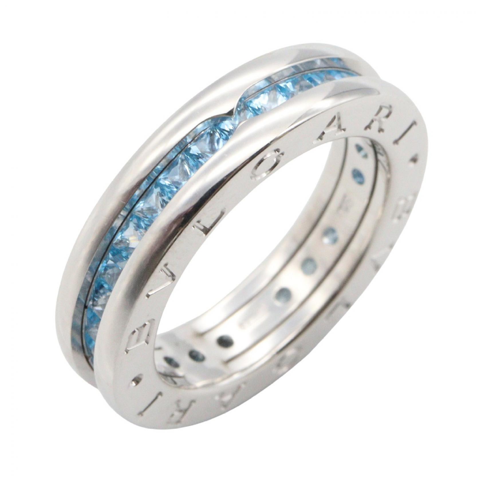 ブルガリ BVLGARI B-zero1 ビーゼロワン リング ブルートパーズ 1バンド リング・指輪 ジュエリー K18WG（ホワイトゴールド） ブルートパーズ レディース シルバー系 / ブルー系 【中古】