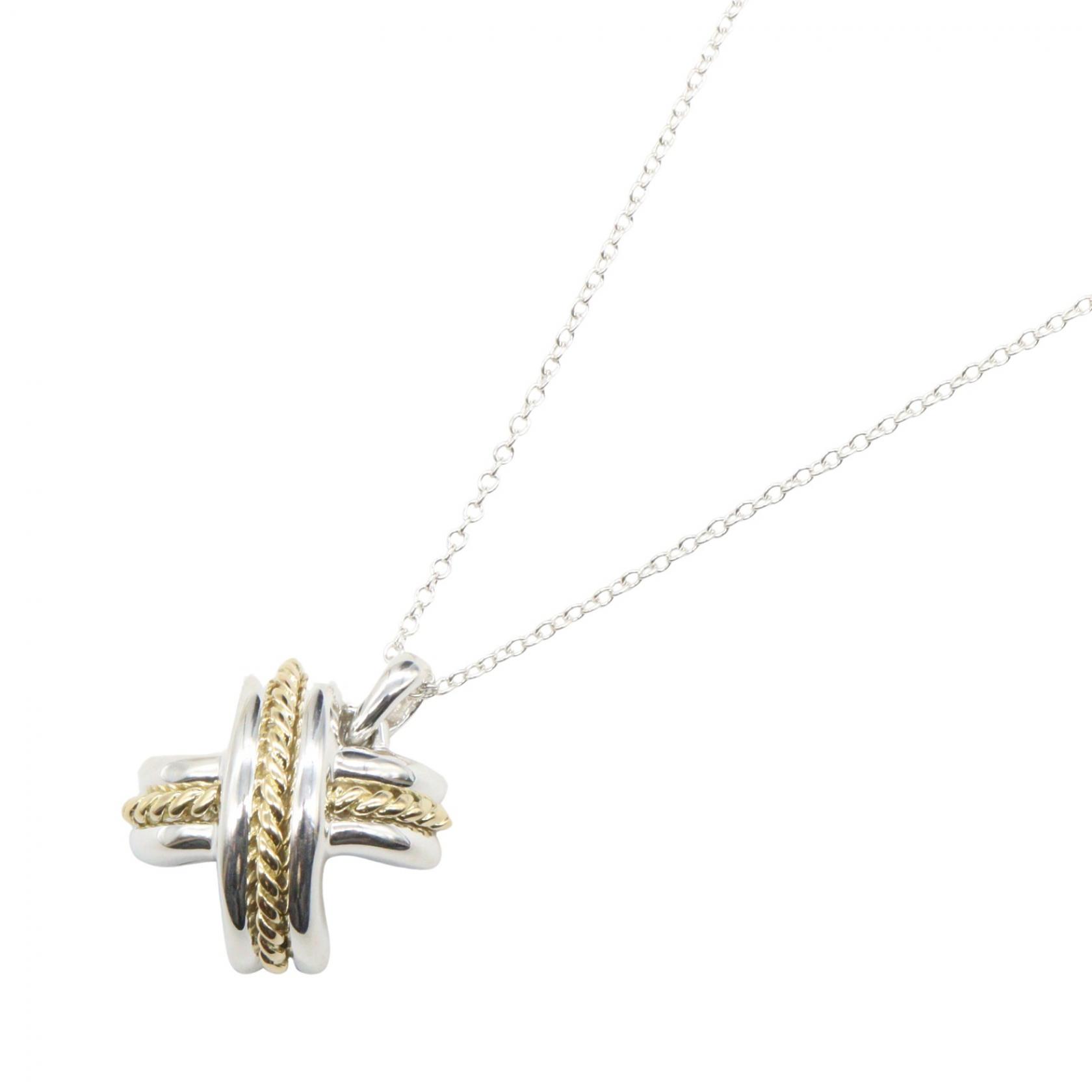 ティファニー TIFFANY＆CO シグネチャー ネックレス ネックレス ジュエリー シルバー925 K18（イエローゴールド） レディース ゴールド系 / シルバー系 【中古】