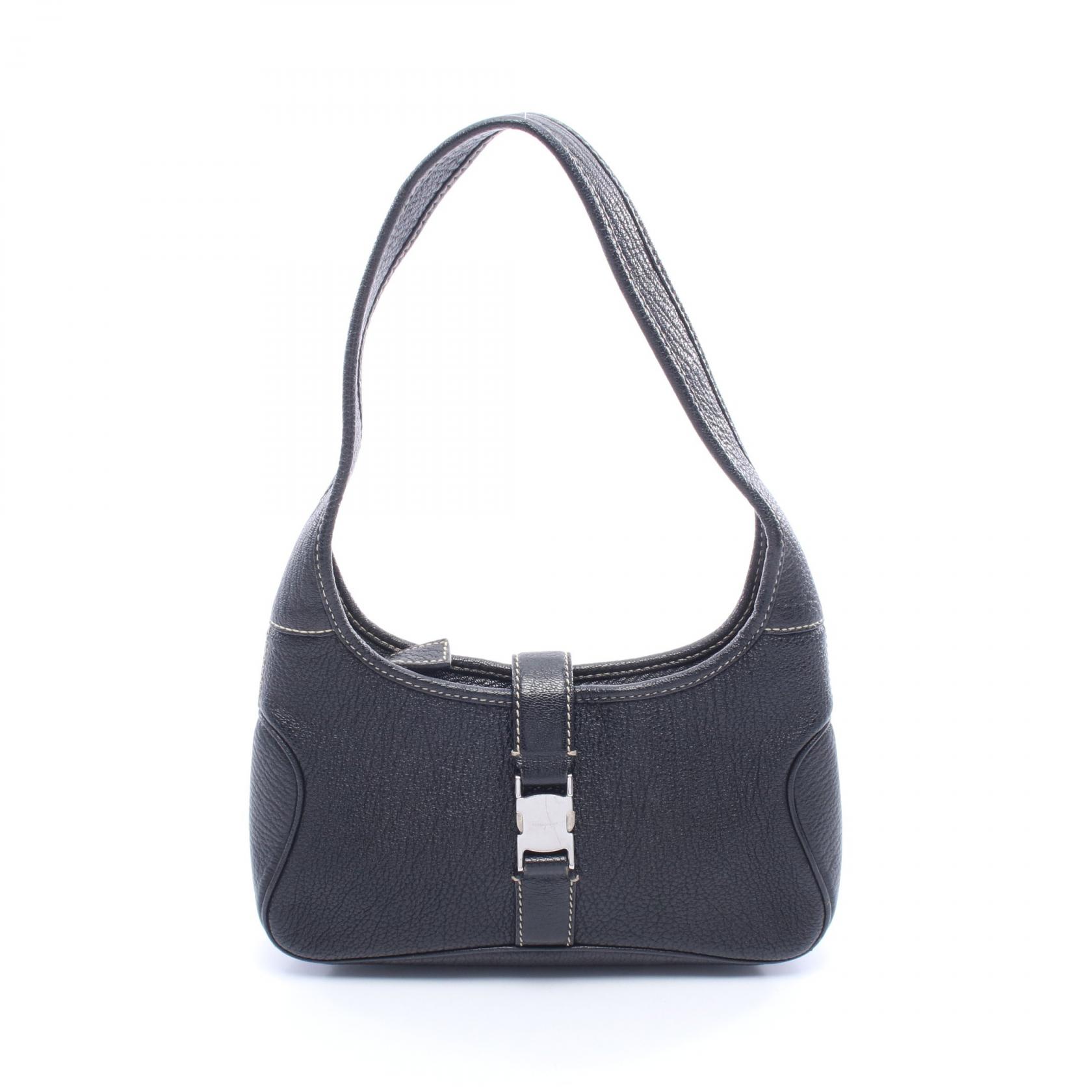 ≪5%OFFクーポン&まとめ買い10% ~7/26 9:59〆≫サルヴァトーレフェラガモ Salvatore Ferragamo ショルダーバッグ バッグ レザー レディース ブラック系 【中古】|BRANDOFF TOKYO