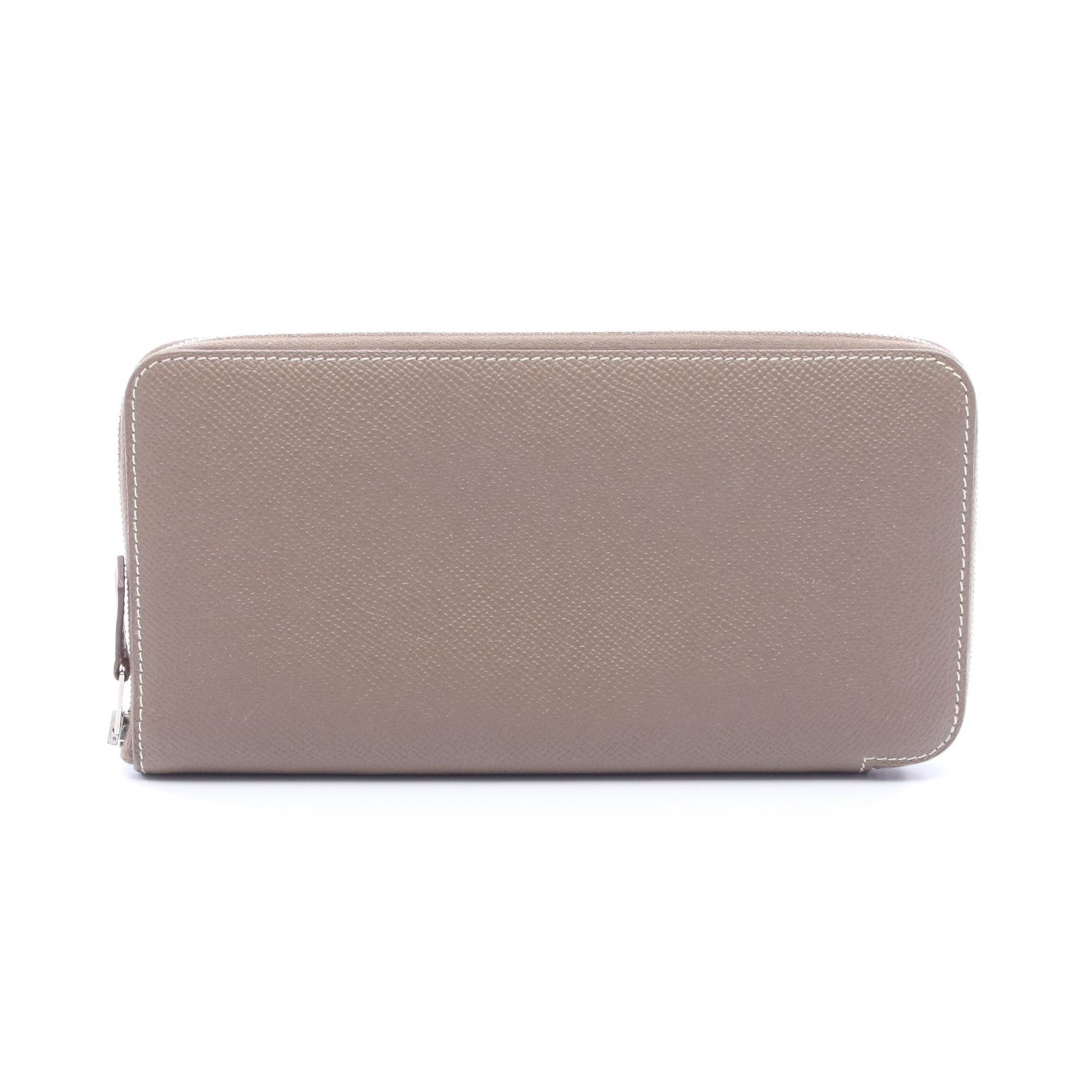 【ポイント5倍｜4/18 0:00～4/20 23:59】エルメス HERMES アザップロング シルクイン ラウンド長財布 財布 レザー ヴォーエプソン ヴォーエプソン レディース グレー系 【中古】
