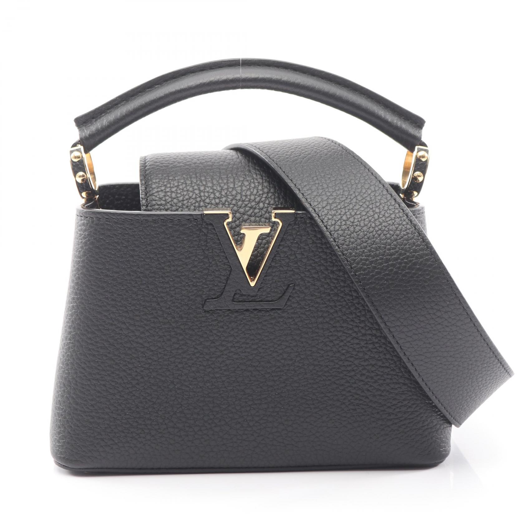 ルイ・ヴィトン LOUIS VUITTON カプシーヌMINI 2WAY ハンドバッグ バッグ レザー トリヨンレザー レディース ブラック系 M56071 【中古】
