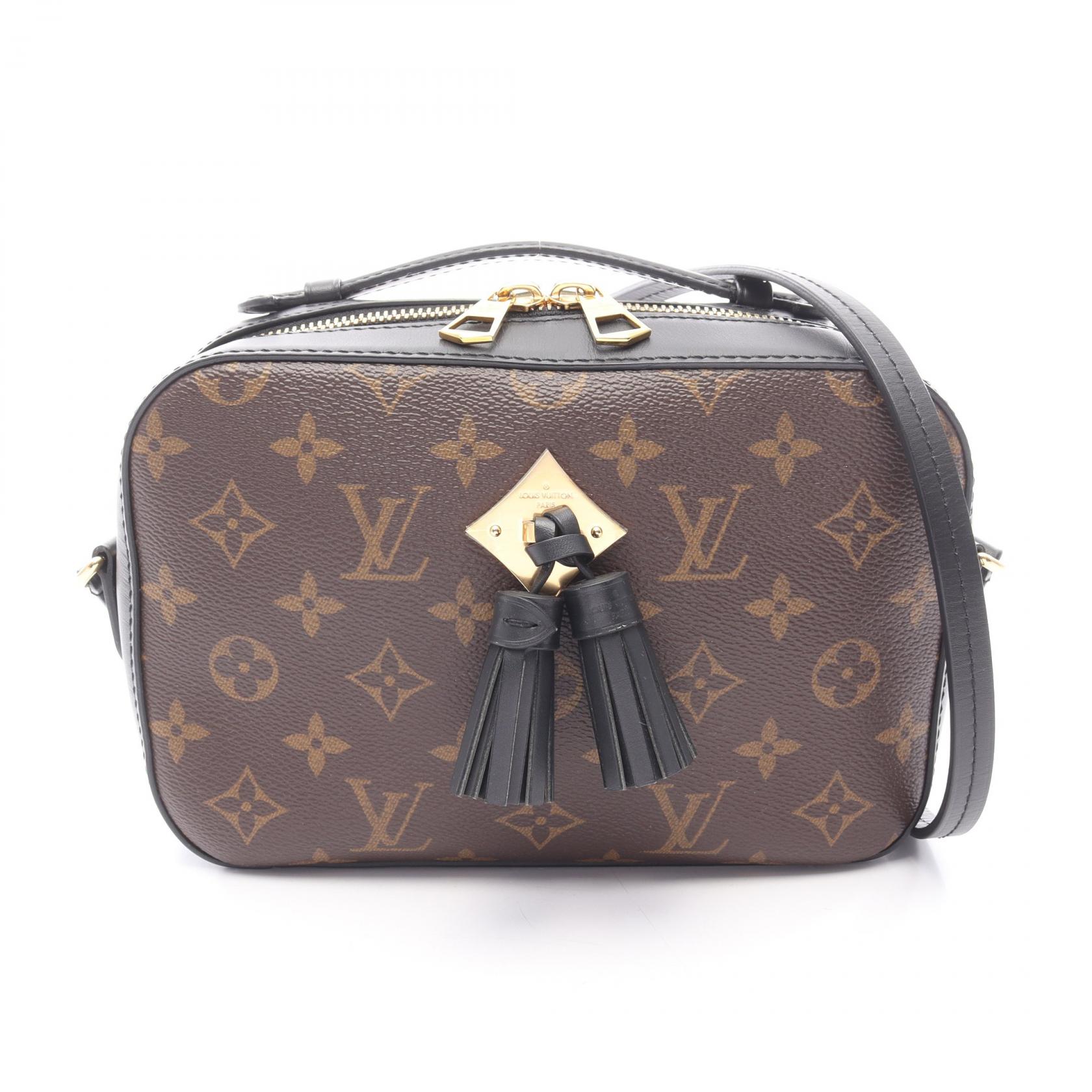 ≪5%OFFクーポン＆まとめ買い10% ～7/26 9:59〆≫ルイ・ヴィトン LOUIS VUITTON サントンジュ 2WAY ショルダーバッグ バッグ PVCコーティングキャンバス レザー モノグラム レディース ブラウン系 / ブラック系 M43555 【中古】｜BRANDOFF TOKYO