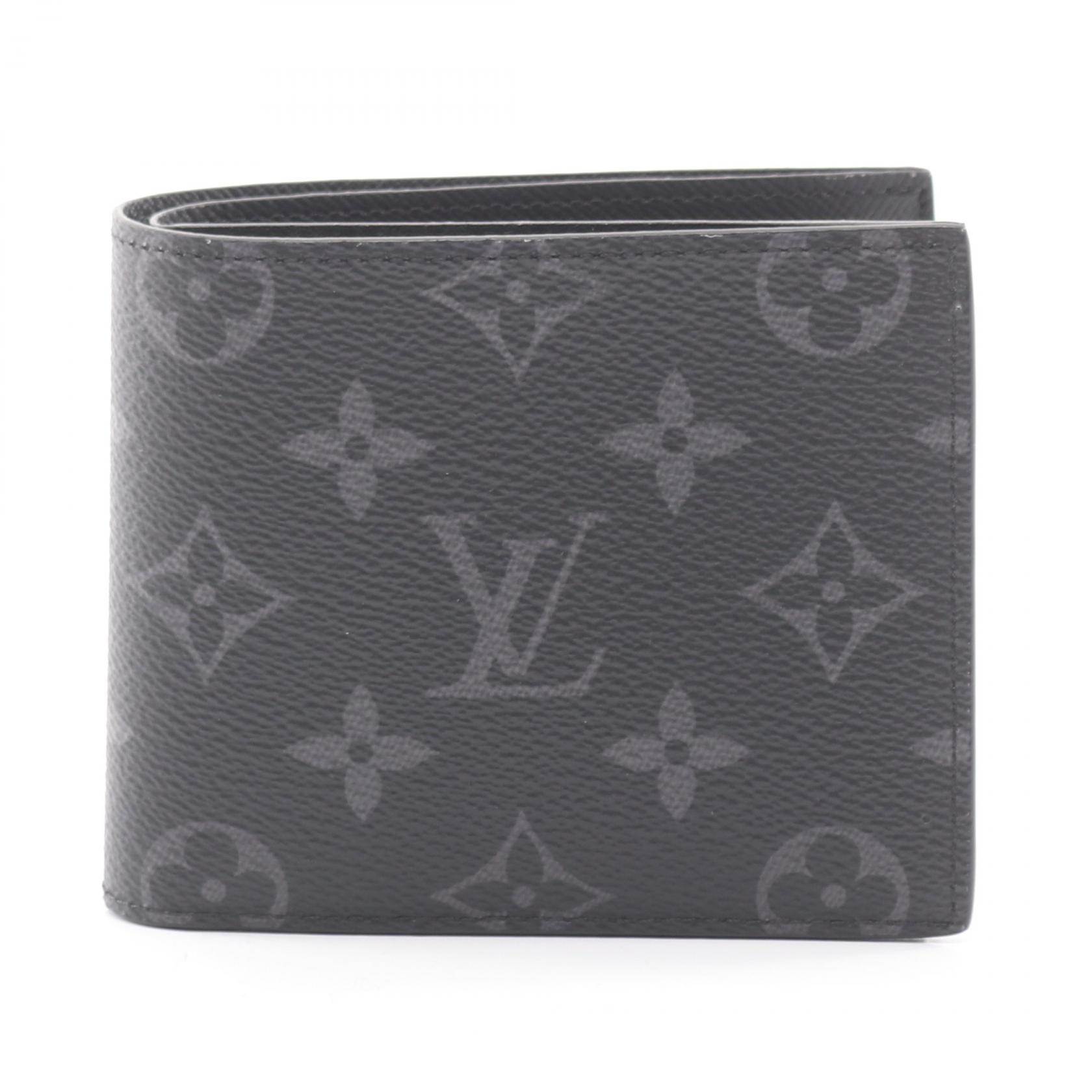 ルイ・ヴィトン LOUIS VUITTON ポルトフォイユ マルコ NM 二つ折り財布 財布 PVCコーティングキャンバス モノグラム・エクリプス メンズ ブラック系 M62545 【中古】