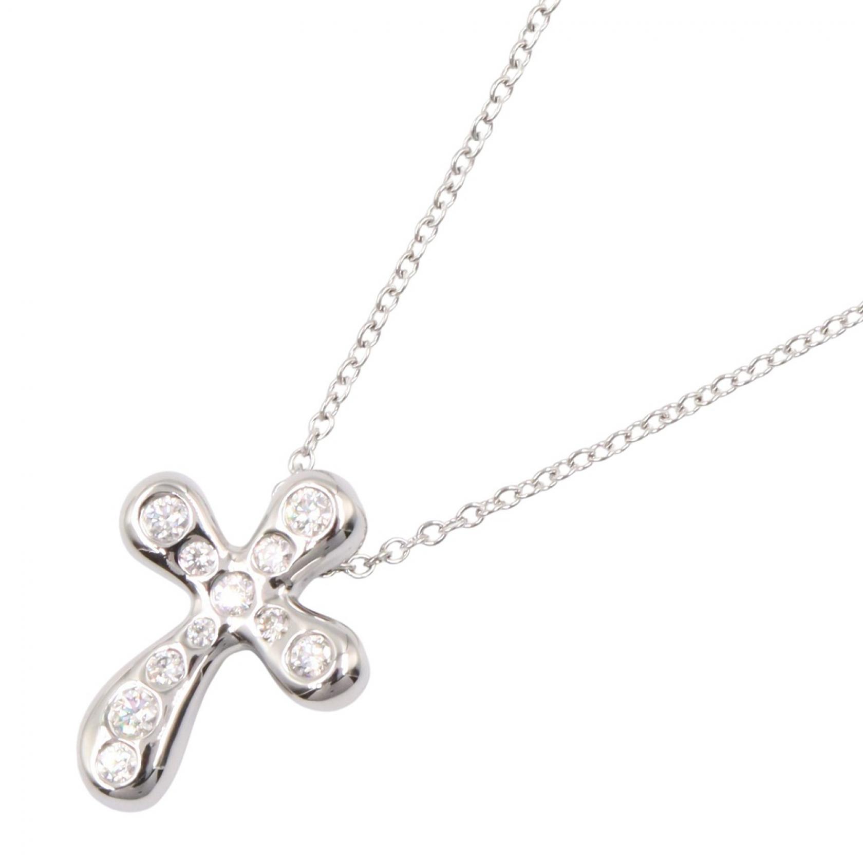 ティファニー TIFFANY＆CO スモールクロス ネックレス ネックレス ジュエリー Pt950プラチナ ダイヤモンド レディース シルバー系 / クリア系 【中古】