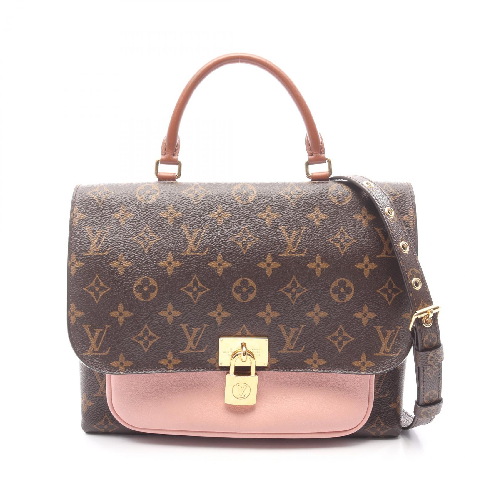 ルイ・ヴィトン LOUIS VUITTON マリニャン ハンドバッグ バッグ PVCコーティングキャンバス レザー モノグラム レディース ブラウン系 / ピンク系 M43960 【中古】