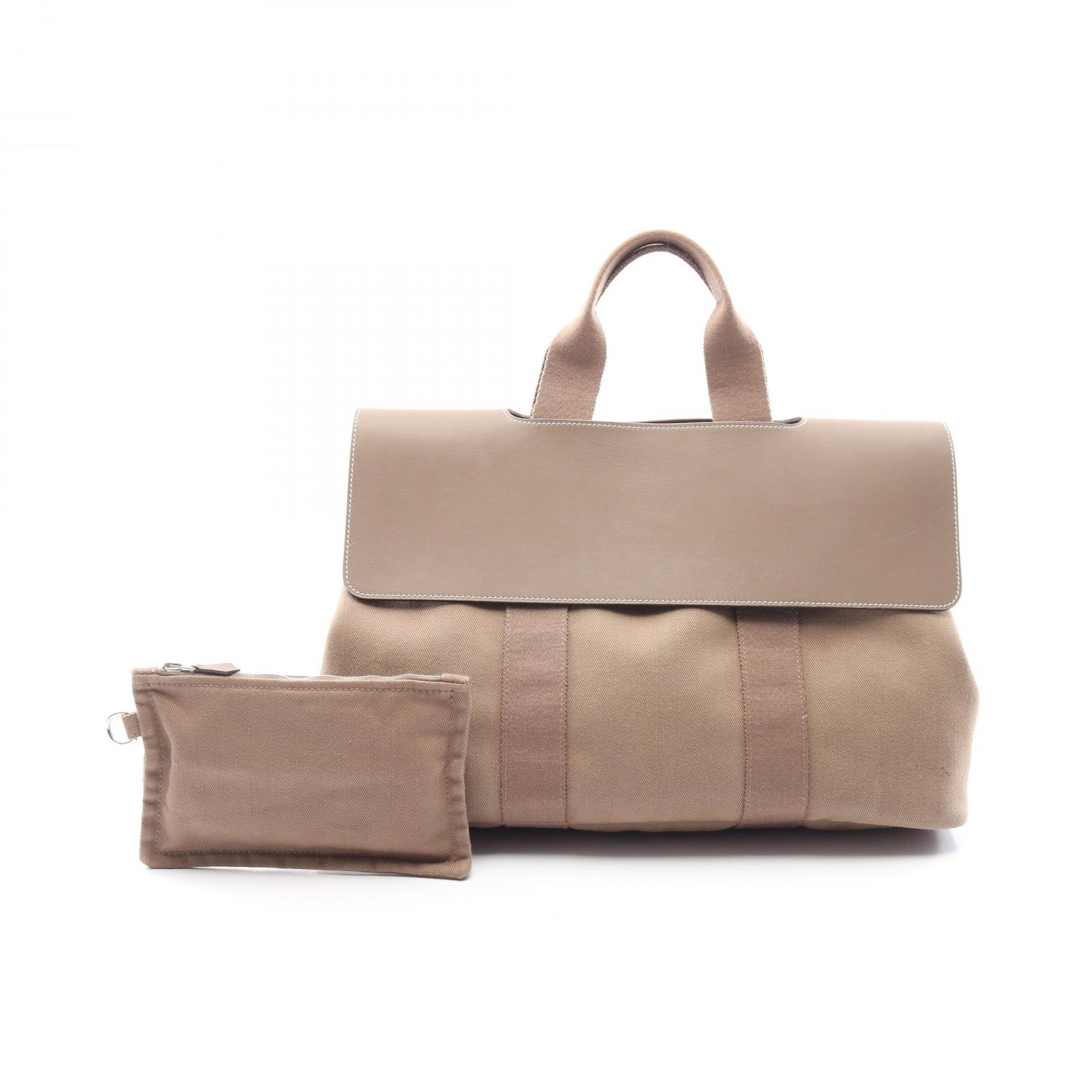 エルメス HERMES ヴァルパライソMM ハンドバッグ バッグ レザー トワルシェブロン トワルシェブロン レディース ベージュ系 【中古】