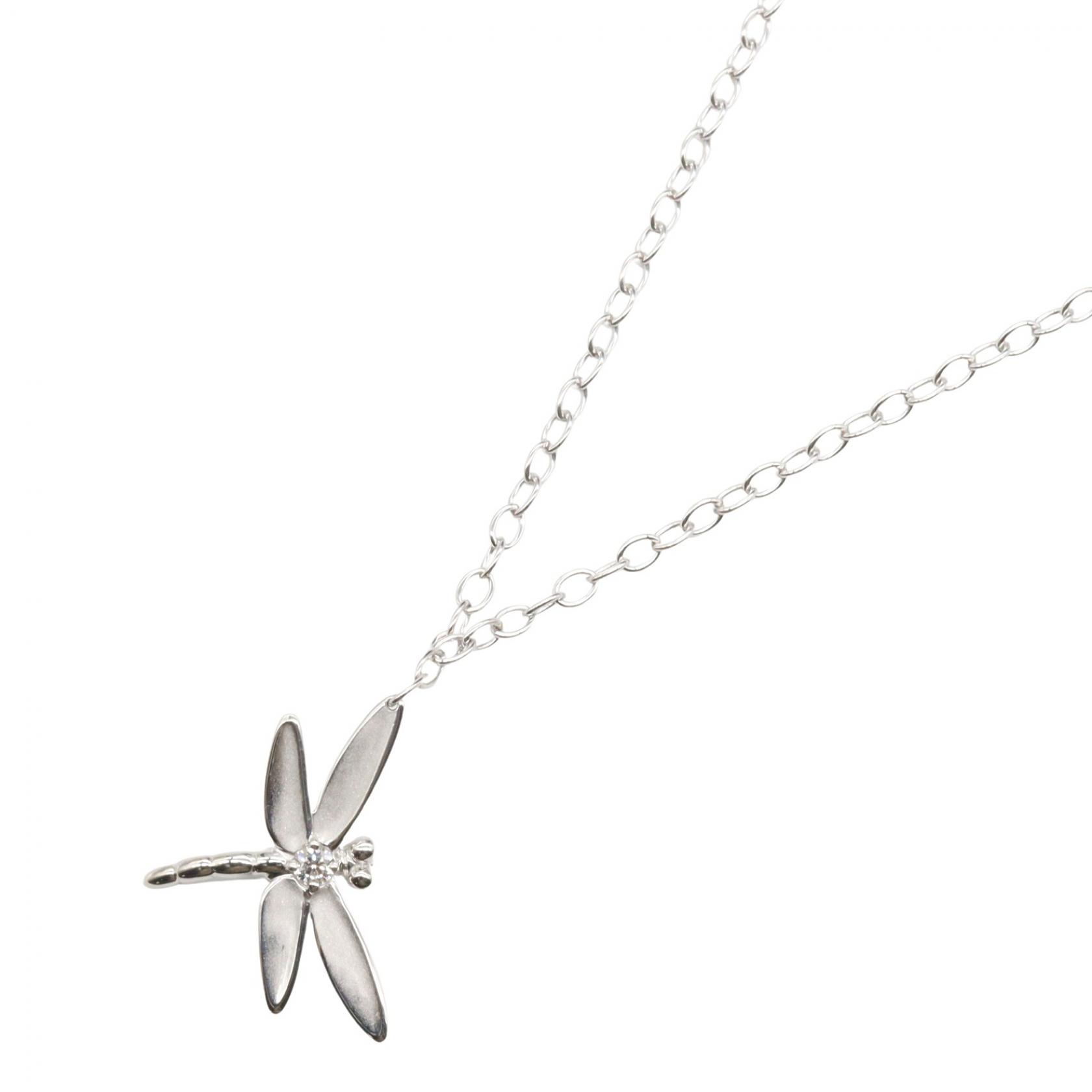 ≪5%OFFクーポン＆まとめ買い10% ～7/26 9:59〆≫ティファニー TIFFANY＆CO ダイヤ ドラゴンフライ ネックレス ネックレス ジュエリー K18WG（ホワイトゴールド） レディース シルバー系 【中古】｜BRANDOFF TOKYO