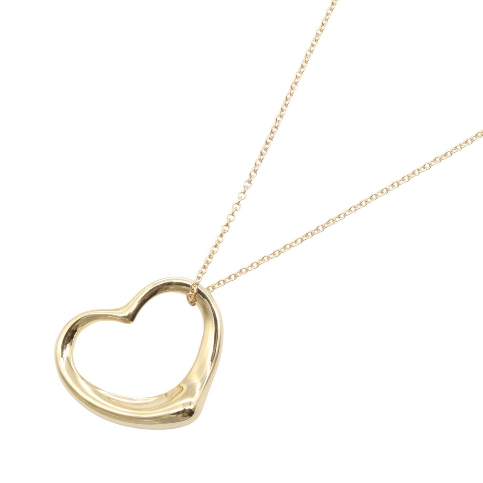 ≪5%OFFクーポン&まとめ買い10% ~7/26 9:59〆≫ティファニー TIFFANY&CO オープンハート ネックレス ミディアム ネックレス ジュエリー K18(イエローゴールド) レディース ゴールド系 【中古】|BRANDOFF TOKYO