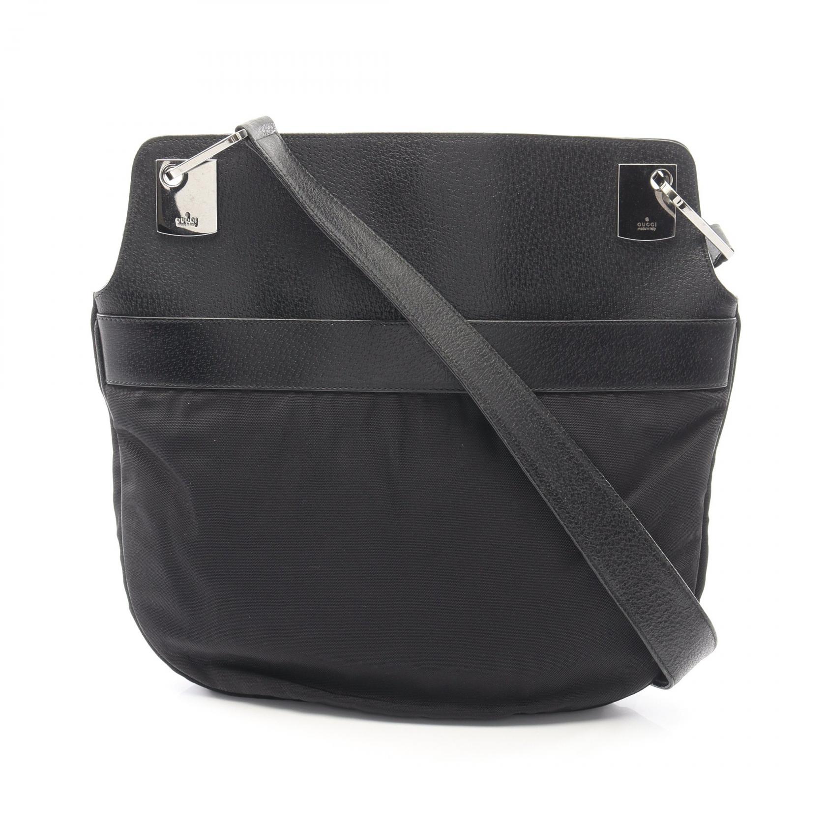≪5%OFFクーポン&まとめ買い10% ~7/26 9:59〆≫グッチ GUCCI ショルダーバッグ バッグ ナイロン レザー レディース ブラック系 001・3307 【中古】|BRANDOFF TOKYO