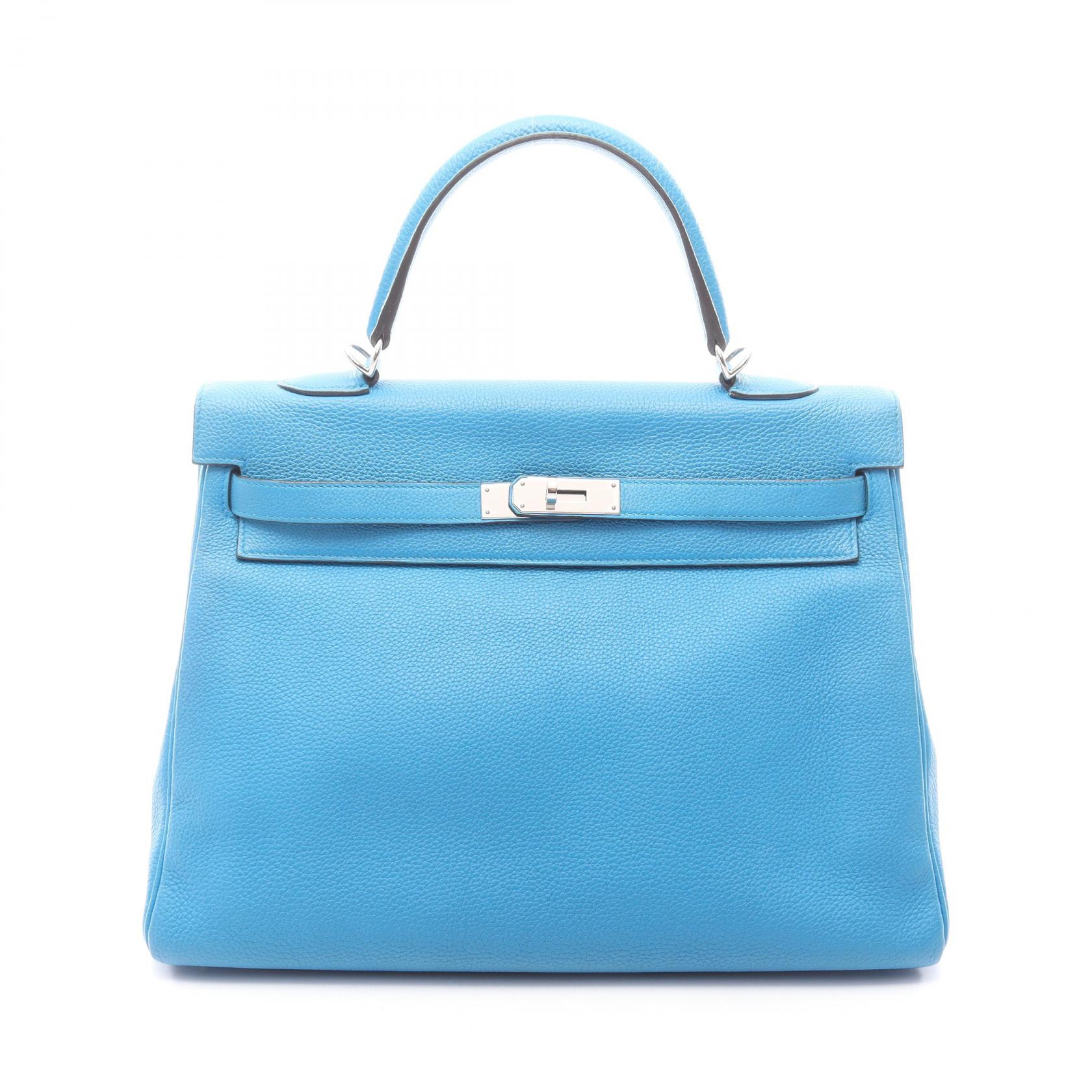 ≪5%OFFクーポン＆まとめ買い10% ～7/26 9:59〆≫エルメス HERMES ケリー35 ブルーザンジバル 内縫い 2WAY ハンドバッグ バッグ トゴ トゴ レディース ブルー系 【中古】｜BRANDOFF TOKYO 588,000円