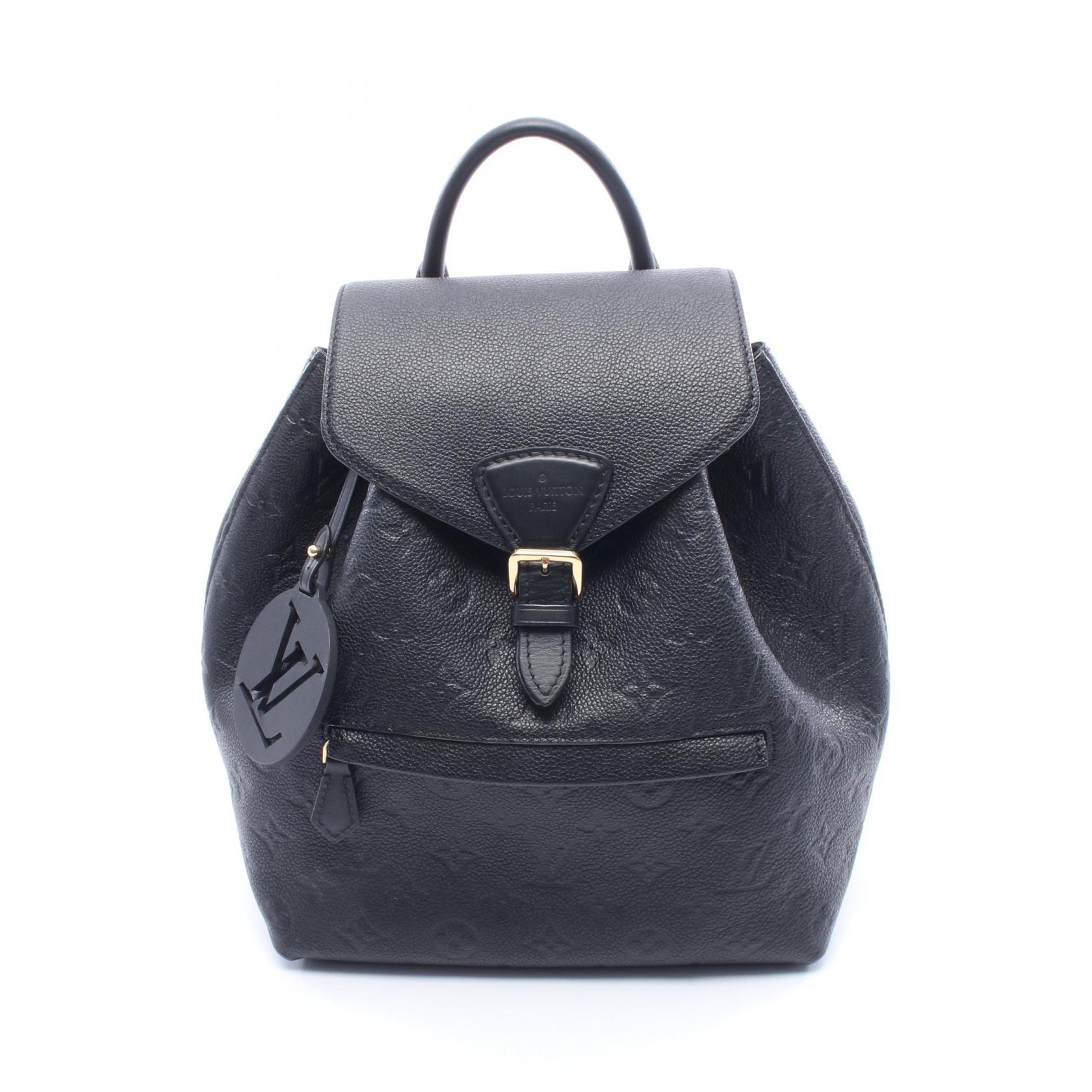 【3万円OFFクーポン対象】ルイ・ヴィトン LOUIS VUITTON モンスリPM リュックサック バックパック バッグ レザー モノグラム・アンプラント レディース ブラック系 M45205 【中古】
