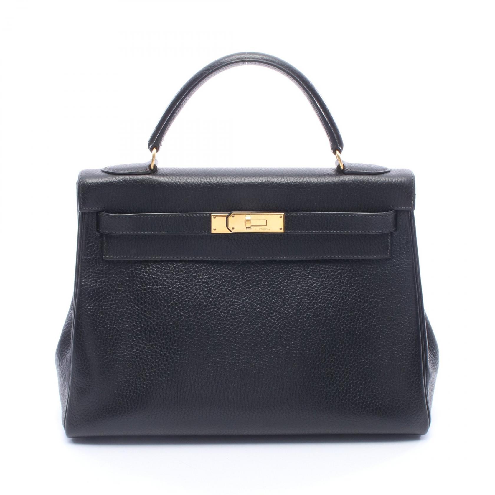エルメス HERMES ケリー32 内縫い 2WAY ハンドバッグ バッグ レザー アルデンヌ アルデンヌ レディース ブラック系 【中古】