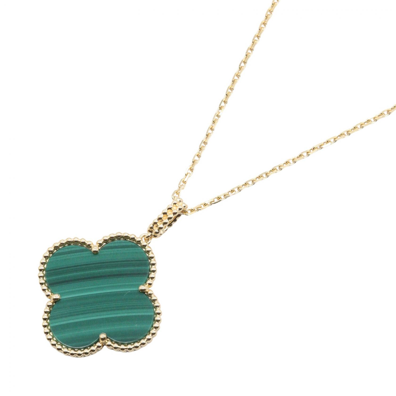 【3万円OFFクーポン対象】ヴァンクリーフ＆アーペル Van Cleef & Arpels マジックアルハンブラ ロング ネックレス ネックレス ジュエリー K18（イエローゴールド） マラカイト レディース ゴールド系 / グリーン系 【中古】